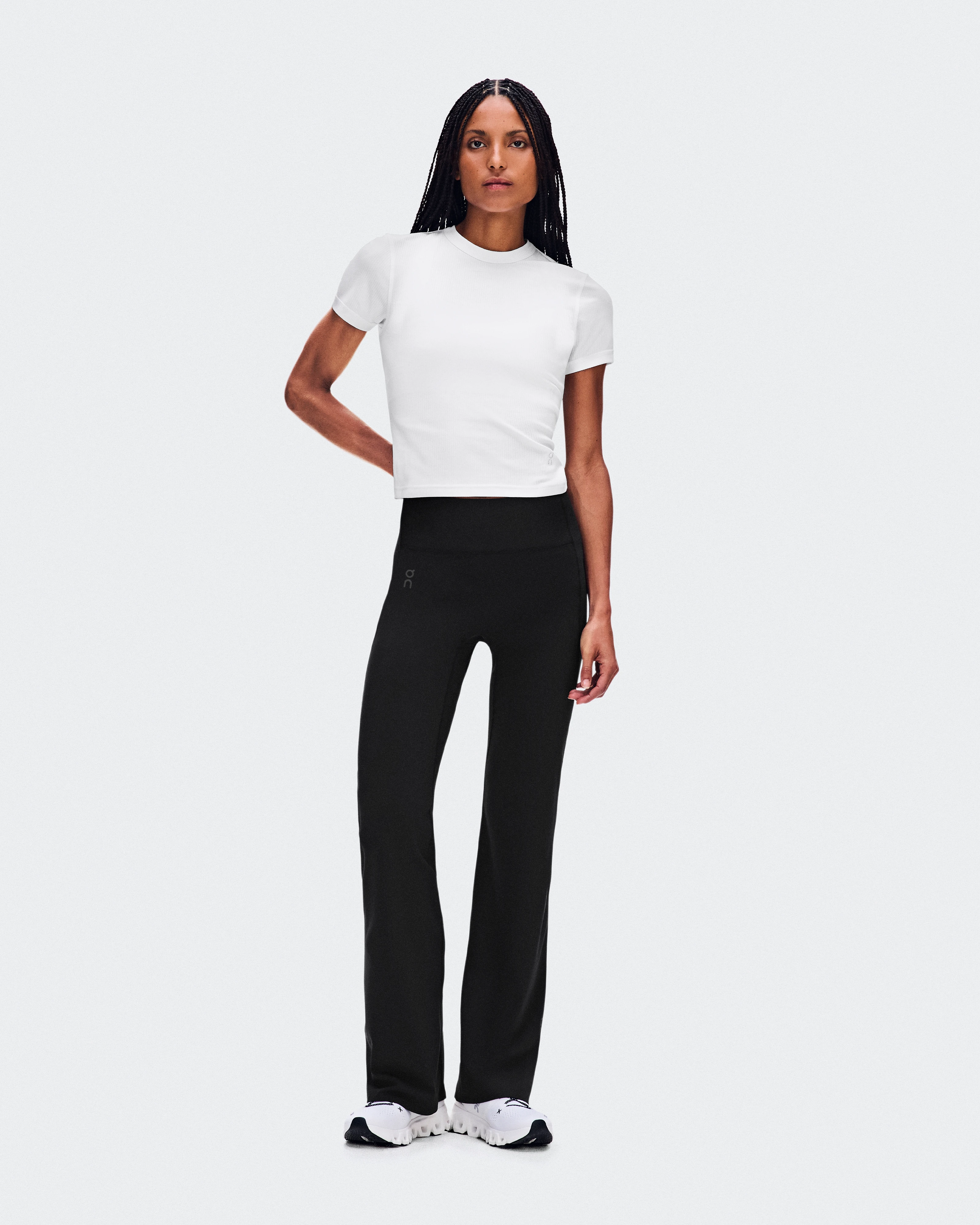 On All-Day Ribbed T-Shirt White Femme Hauts et t-shirts