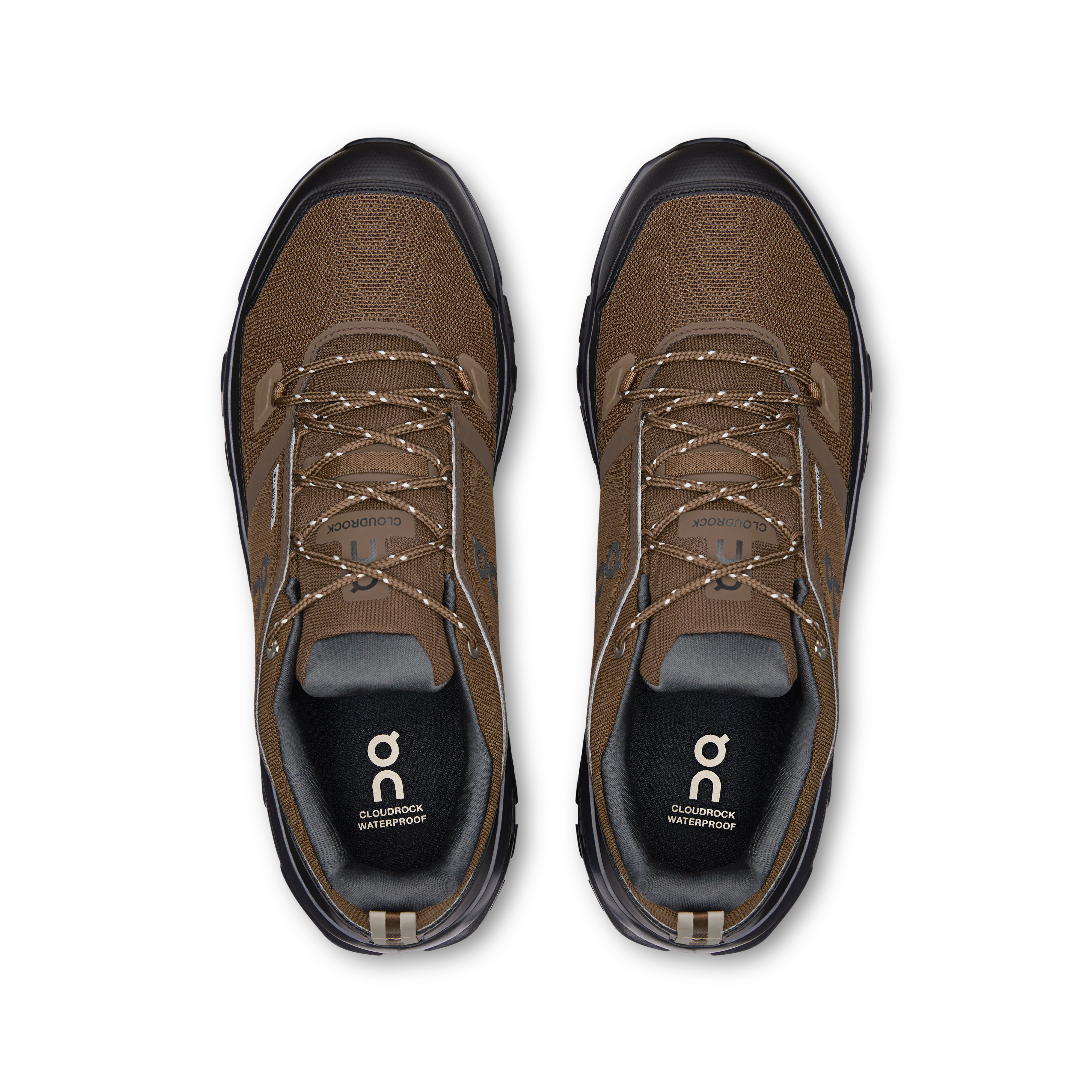 On Cloudrock Low Waterproof Earth & Black Homme Randonnée Chaussures