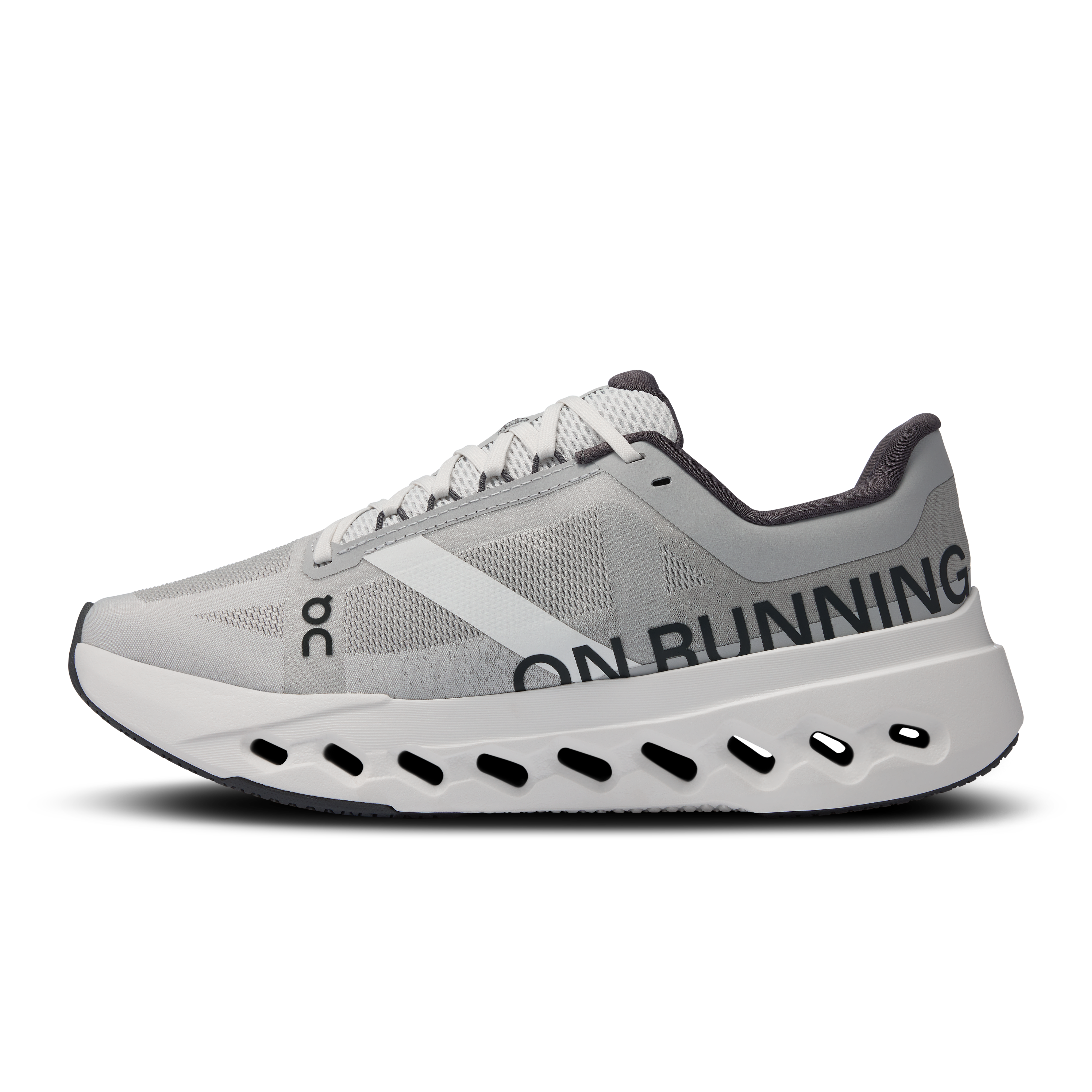 On Cloudsurfer Next Wide Glacier & White Femme Running sur route Chaussures