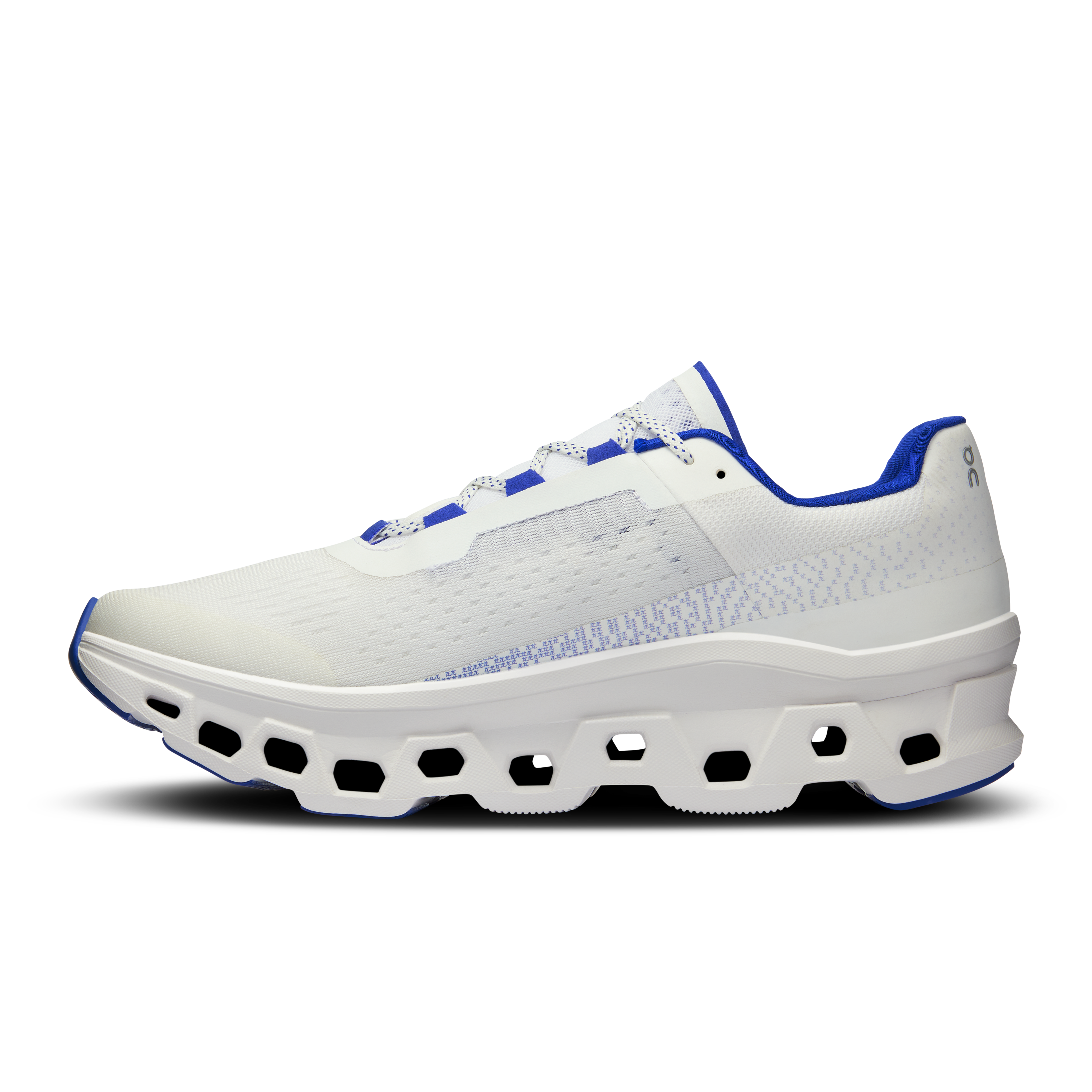 On Cloudmonster LNY White & Indigo Femme Running sur route Chaussures