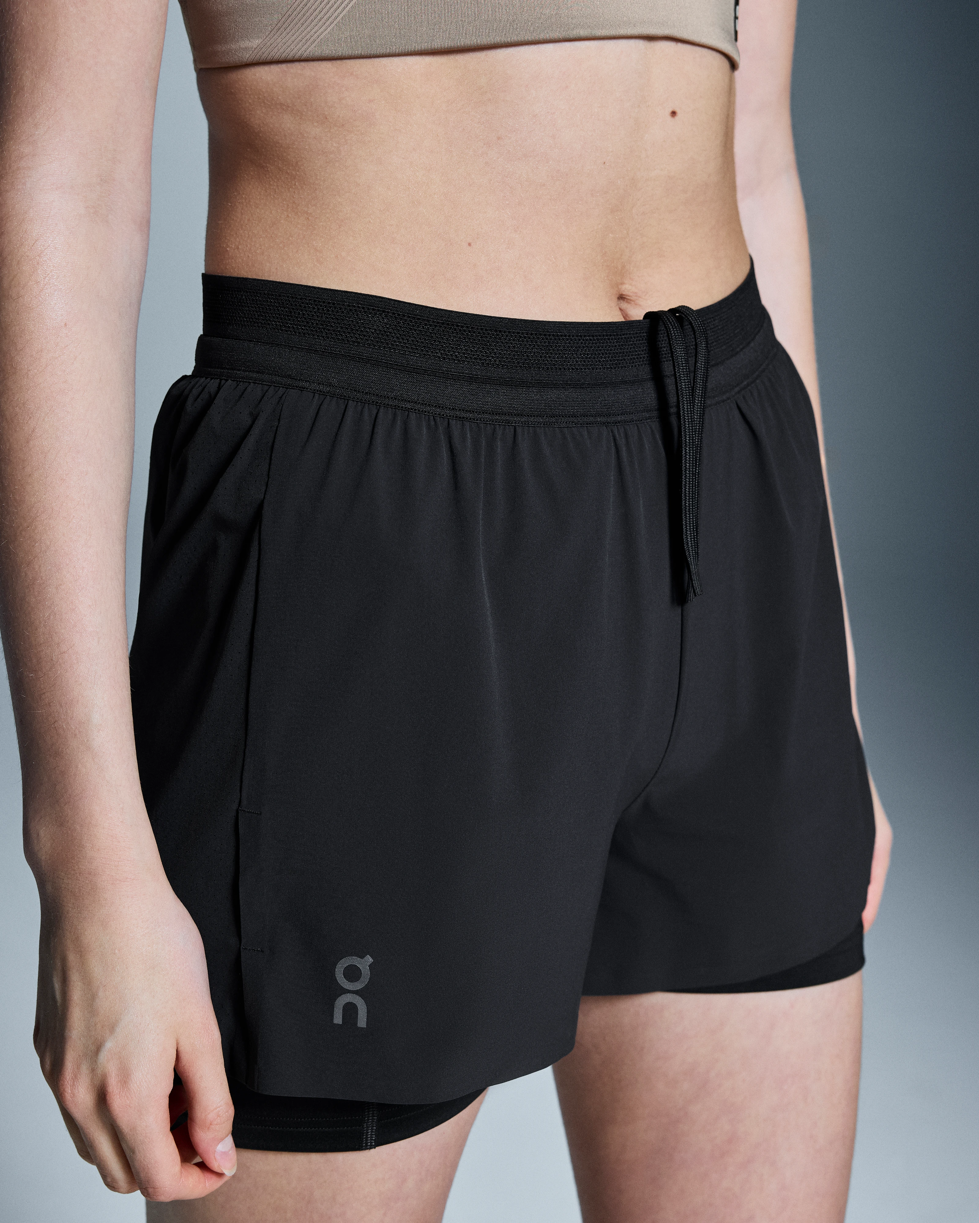 On 3" Performance 2/1 Shorts Black Femme Shorts