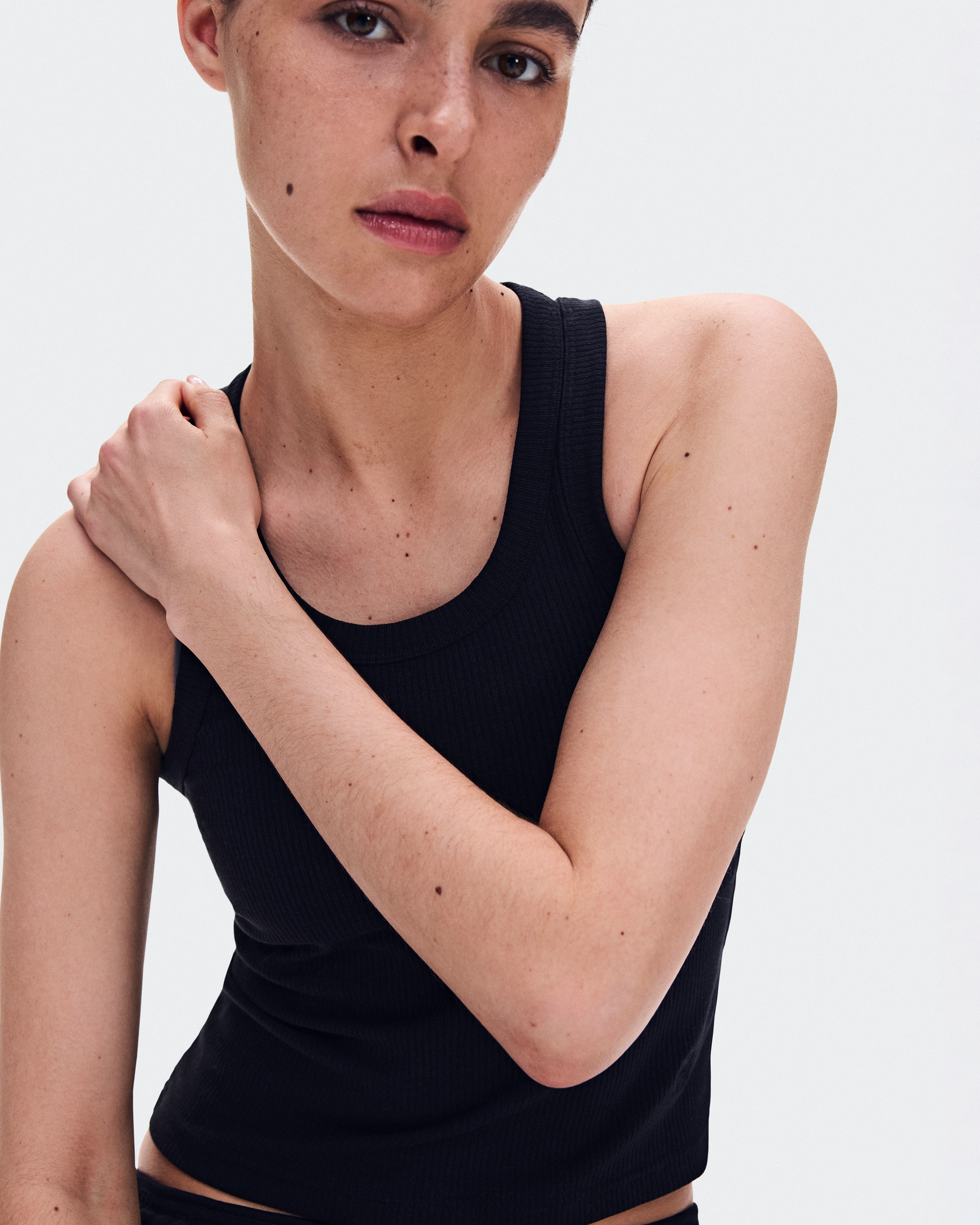 On All-Day Ribbed Tank Black Femme Hauts et t-shirts