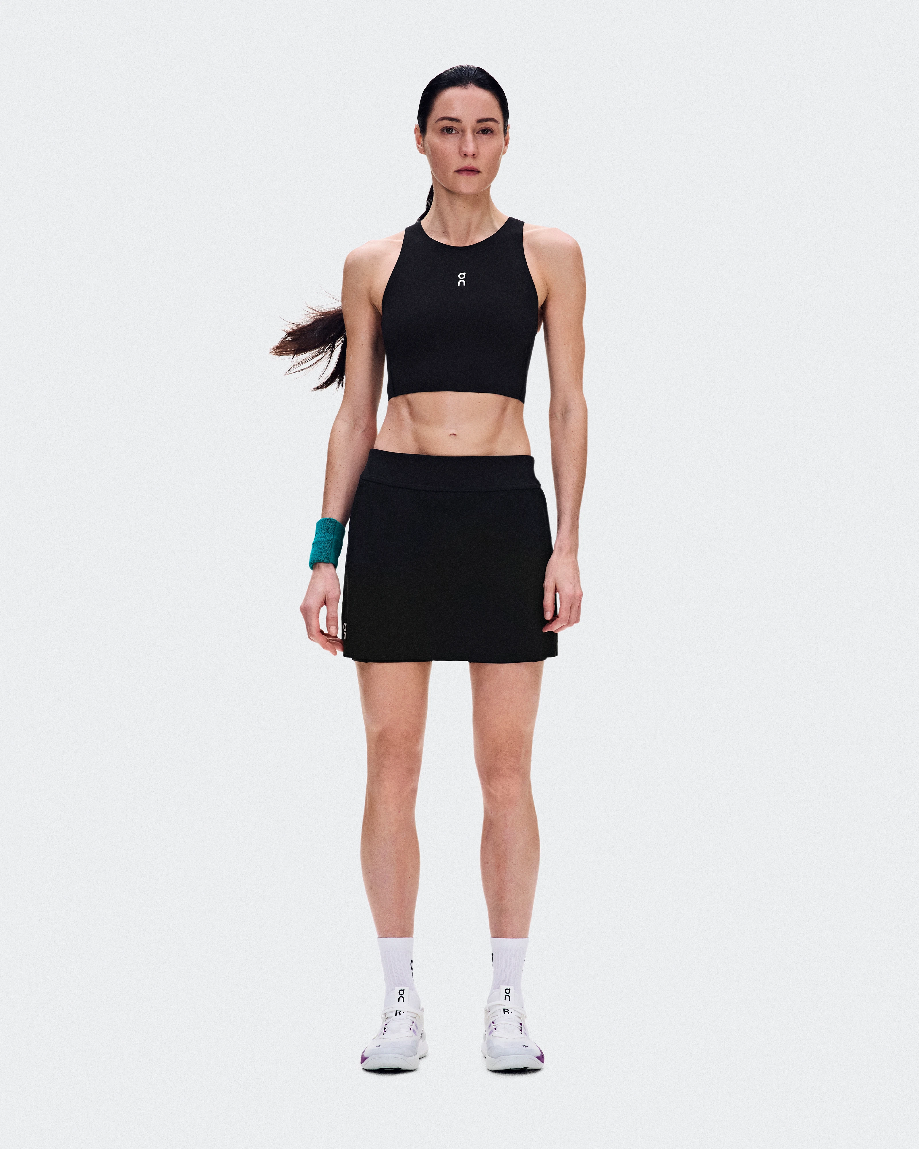 On Court Skirt Split Black Femme Jupes