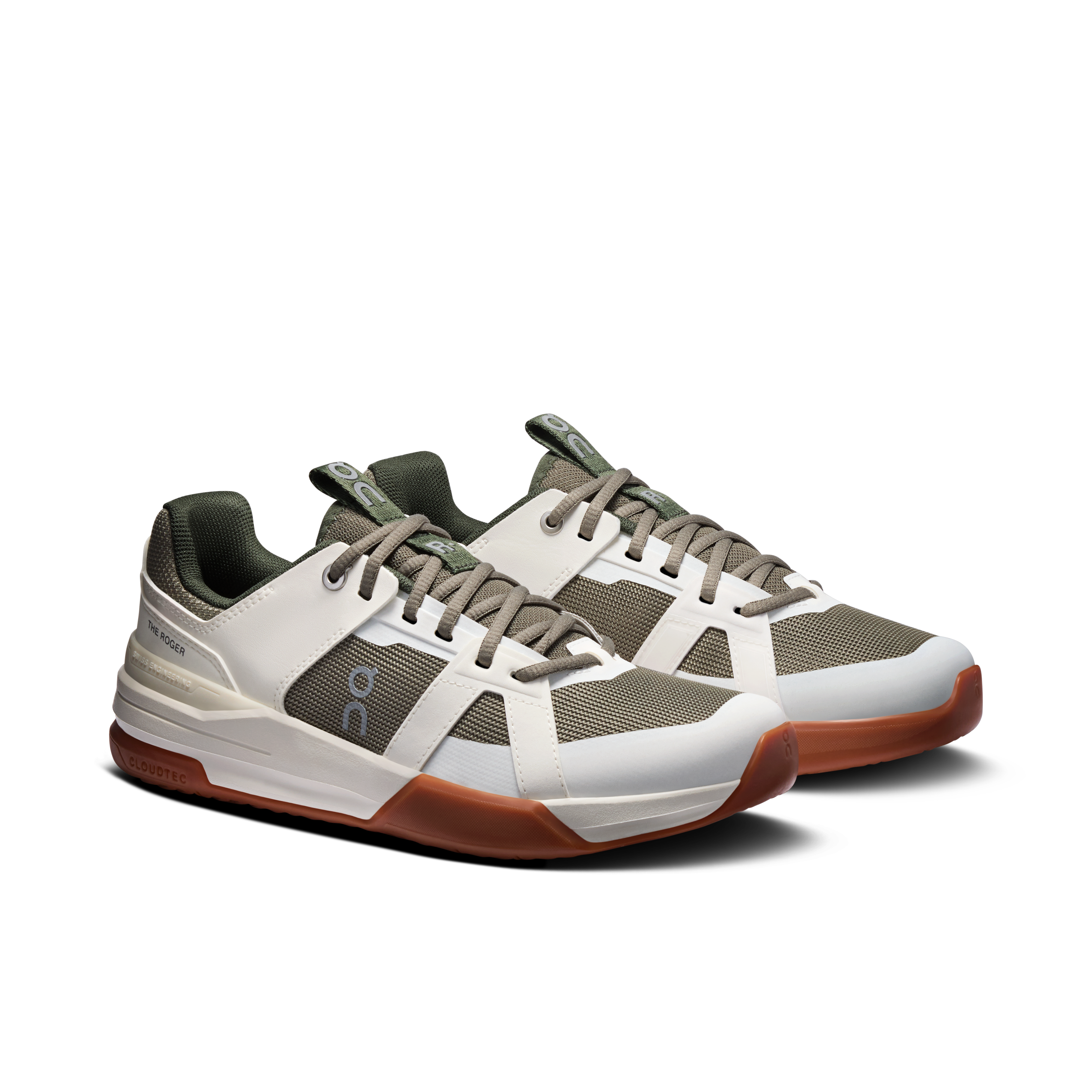 On THE ROGER Clubhouse Pro Youth Ivory & Olive Ados Active Life Chaussures