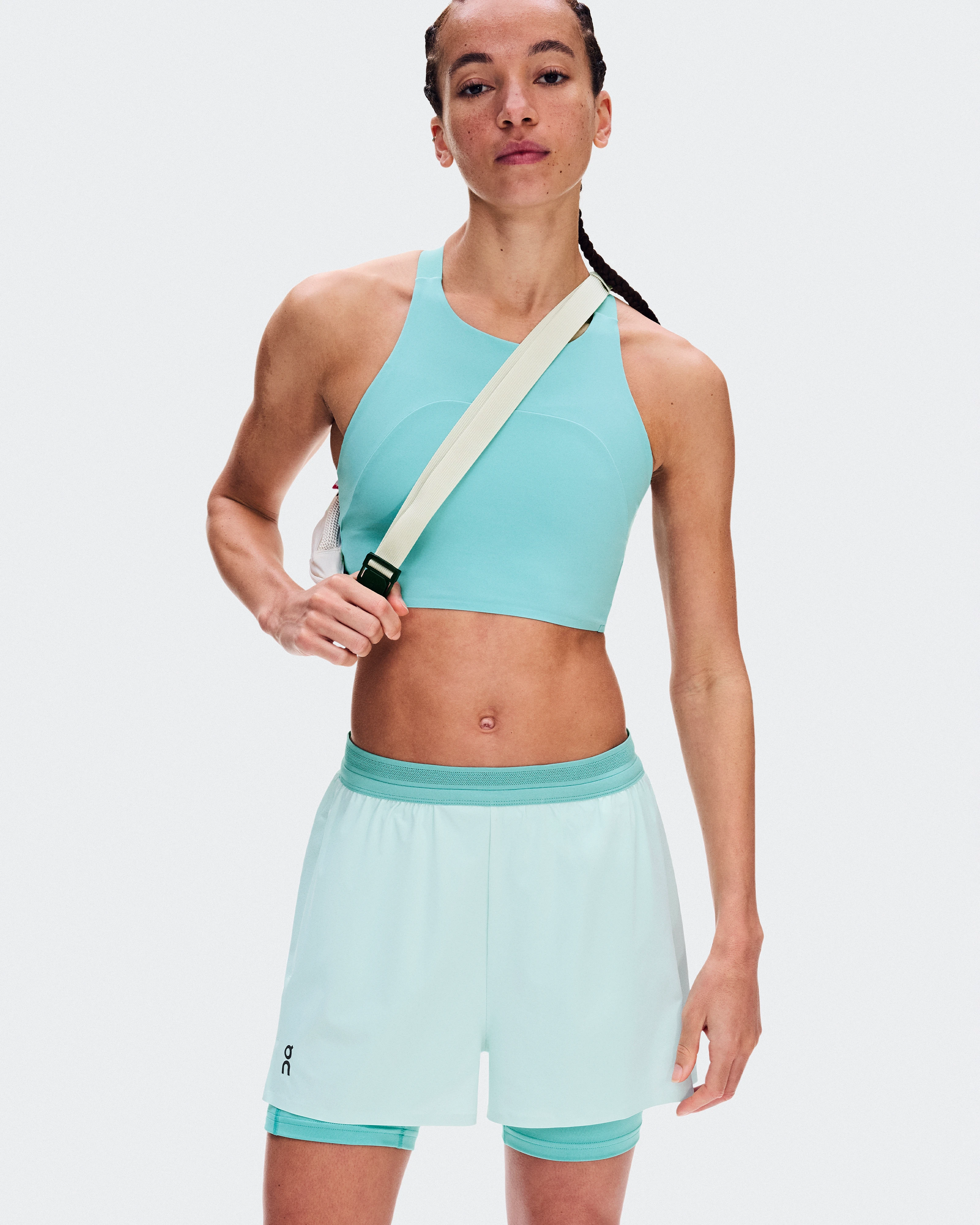 On 3" Performance 2/1 Shorts Flurry & Aquamarine Femme Shorts