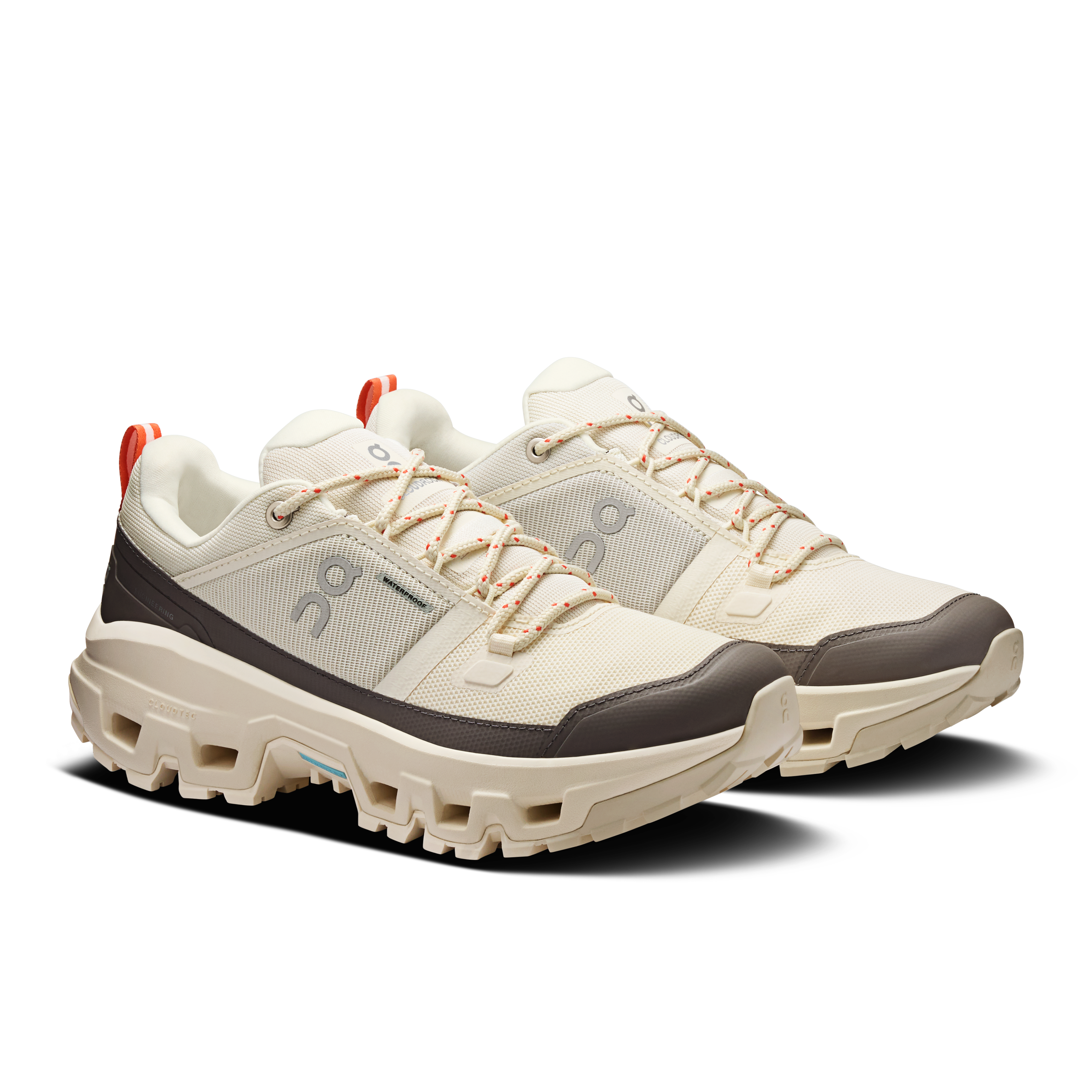 On Cloudrock Low Waterproof Ivory & Ivory Femme Randonnée Chaussures