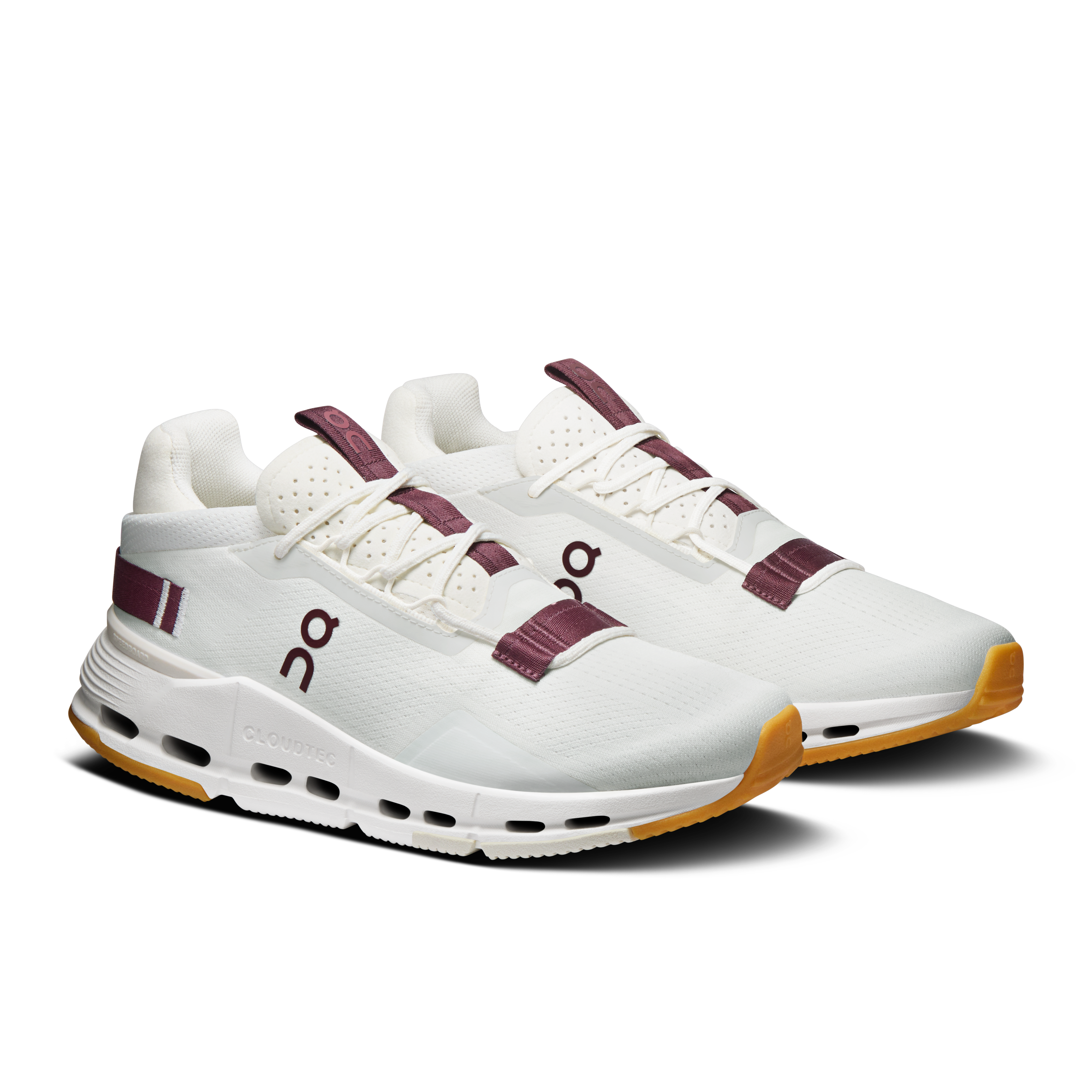 On Cloudnova 2 Ivory & Maroon Femme Active Life Chaussures