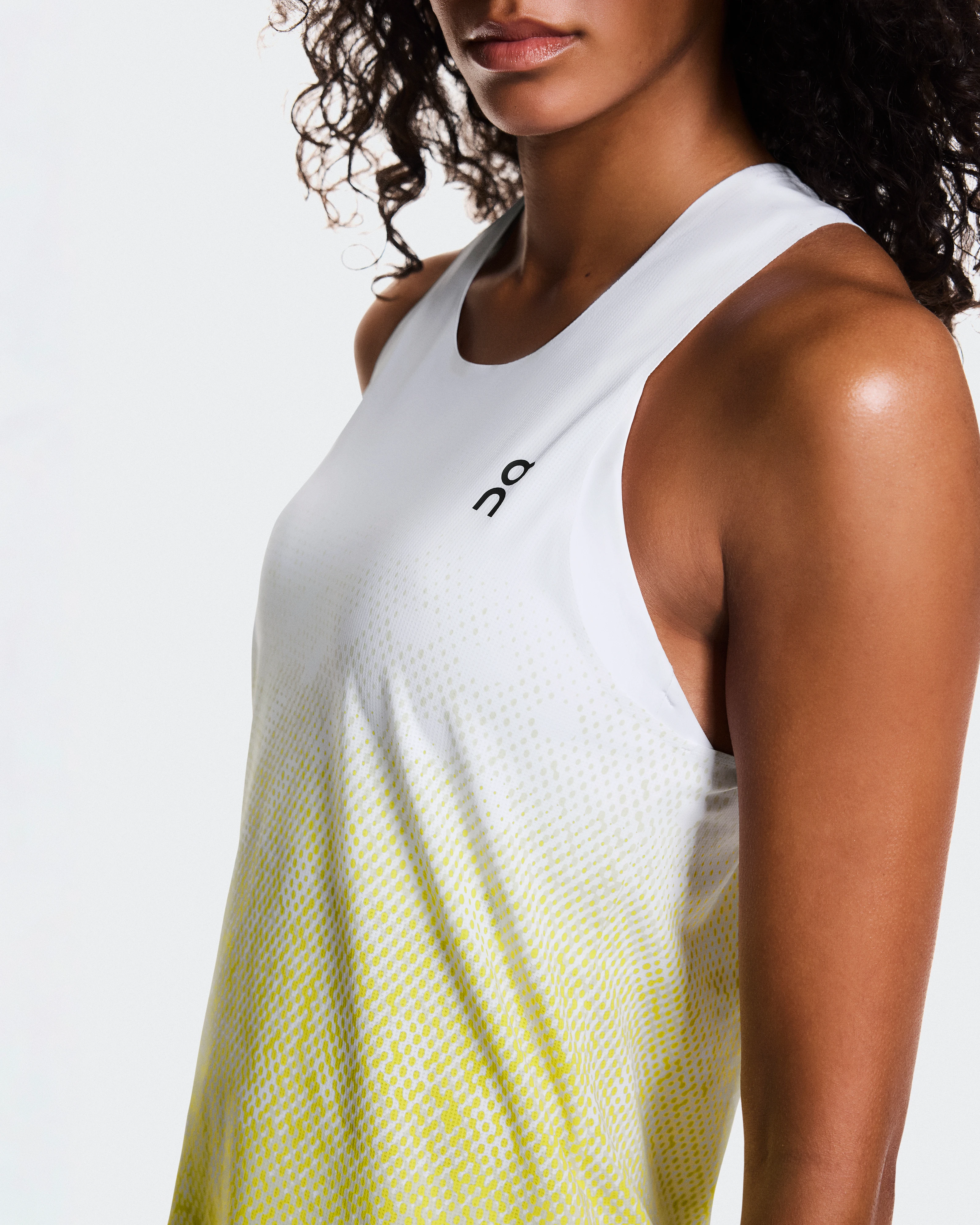 On Zero Singlet White & Lime Femme Hauts et t-shirts