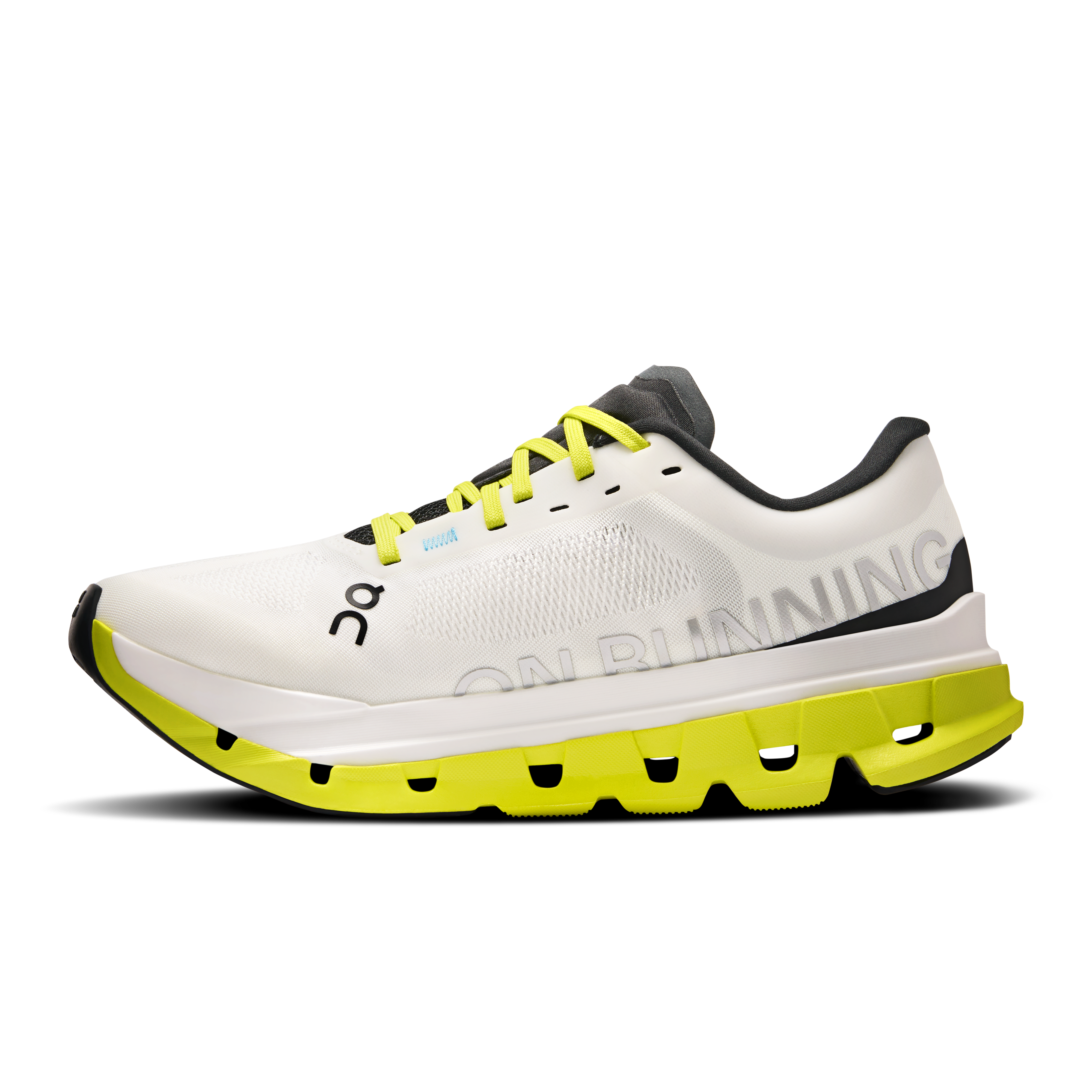 On Cloudflow 5 White & Lime Femme Running sur route Chaussures