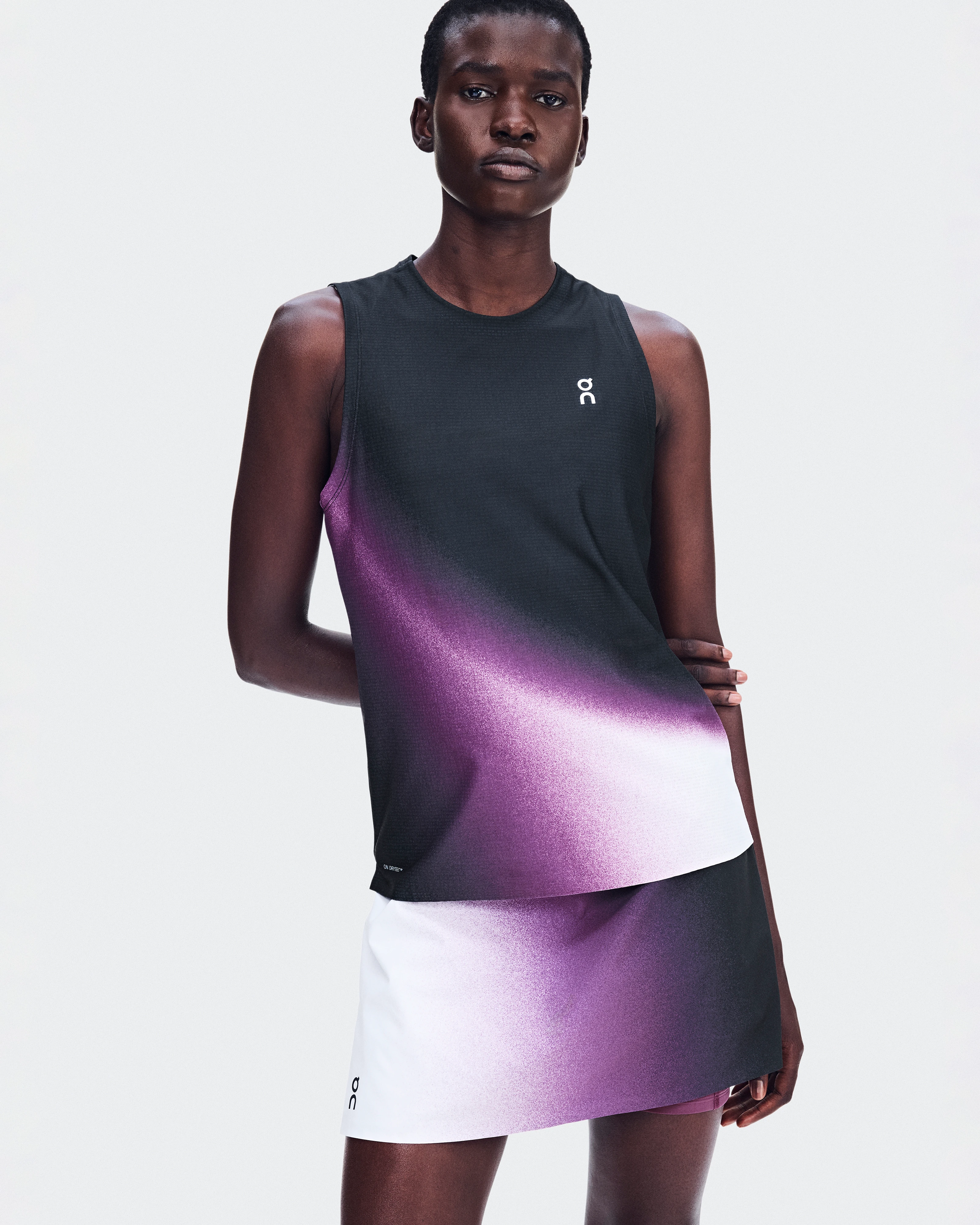 On Court Skirt Split Swing White & Cassis Femme Jupes