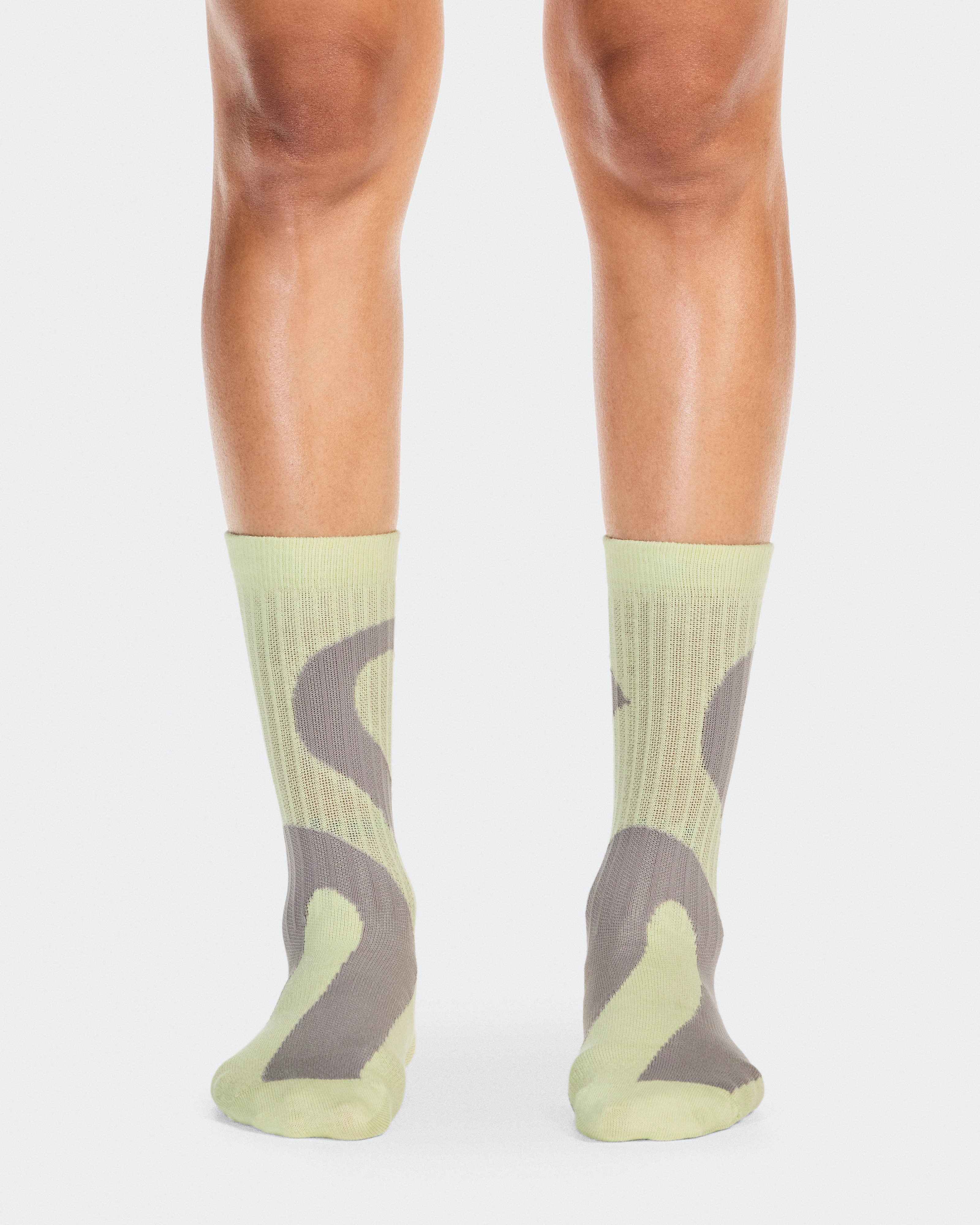 On Liquid Logo Sock High 2P Zinc & Linen Unisexe Chaussettes