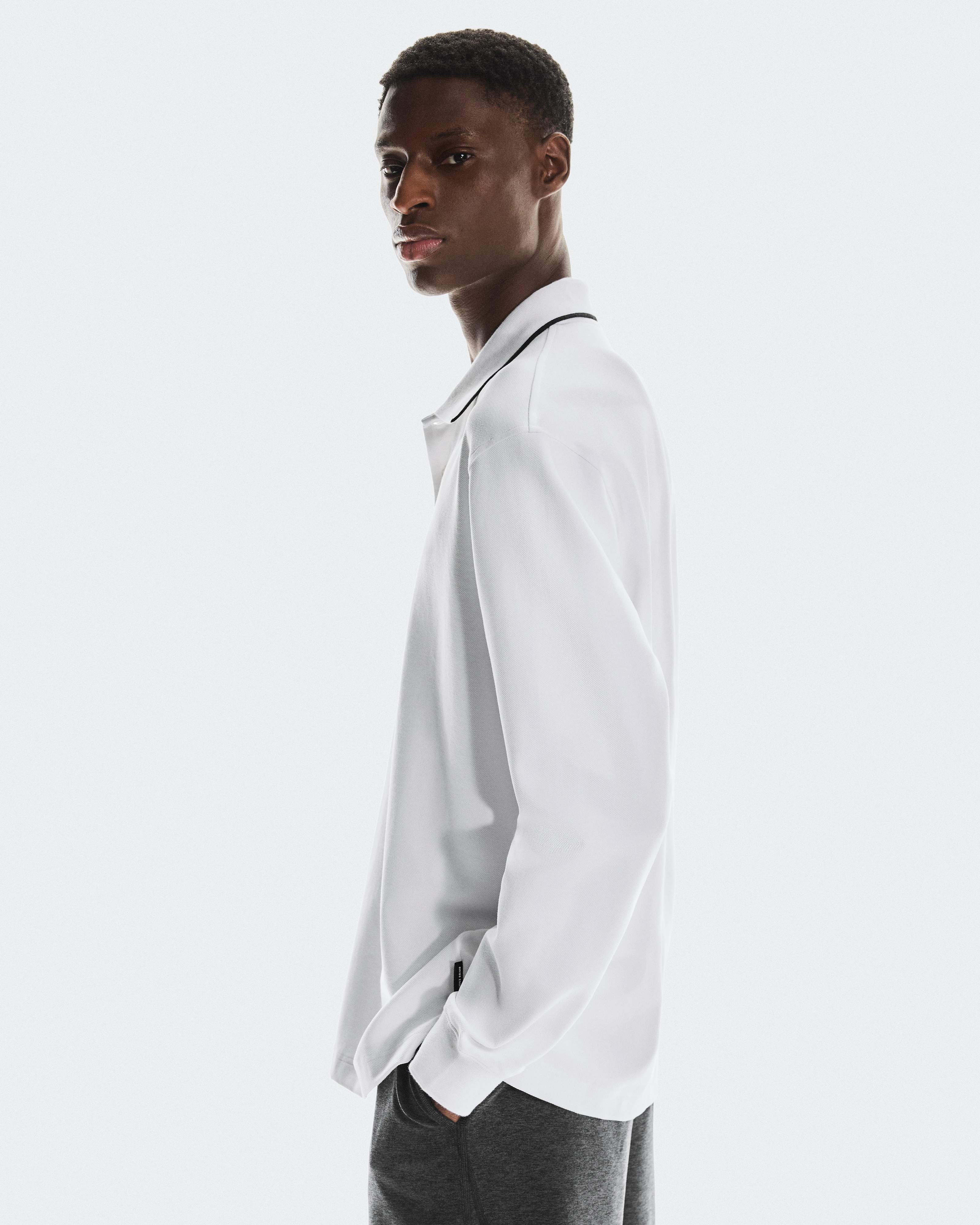 On Courtside Long-T Polo White Homme Hauts et t-shirts