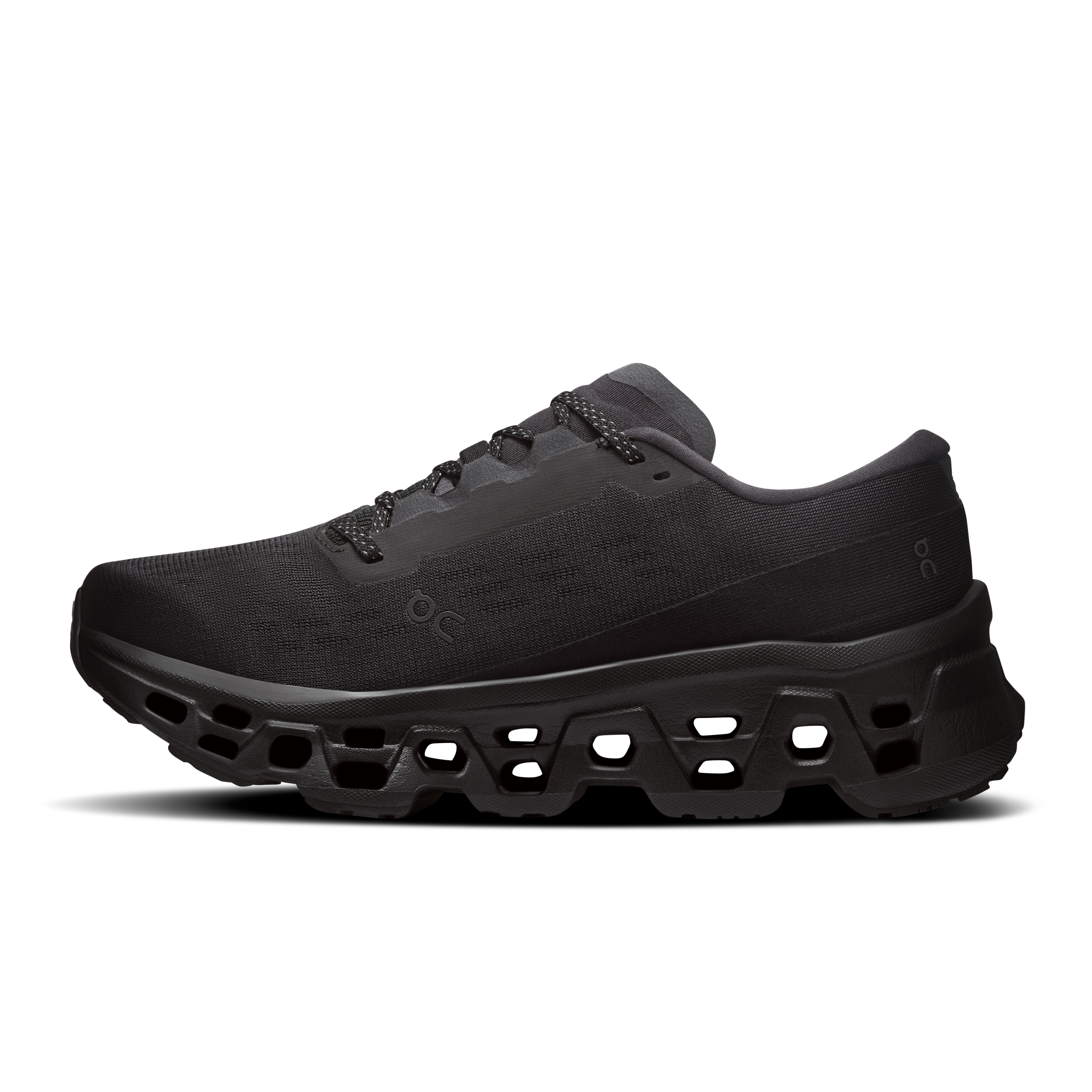 On Cloudmonster 3 Wide Black & Black Femme Running sur route Chaussures