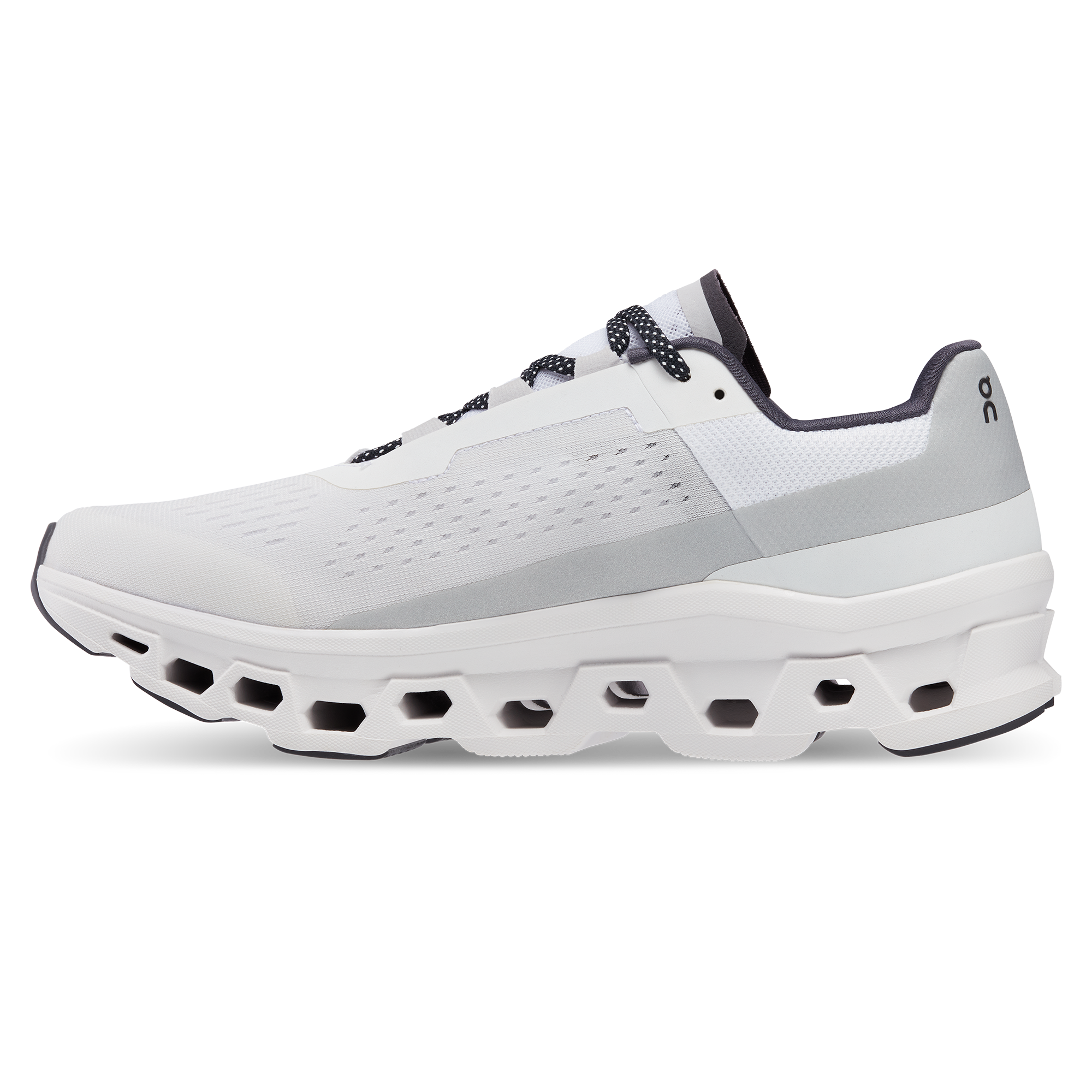 On Cloudmonster All White Homme Running sur route Chaussures