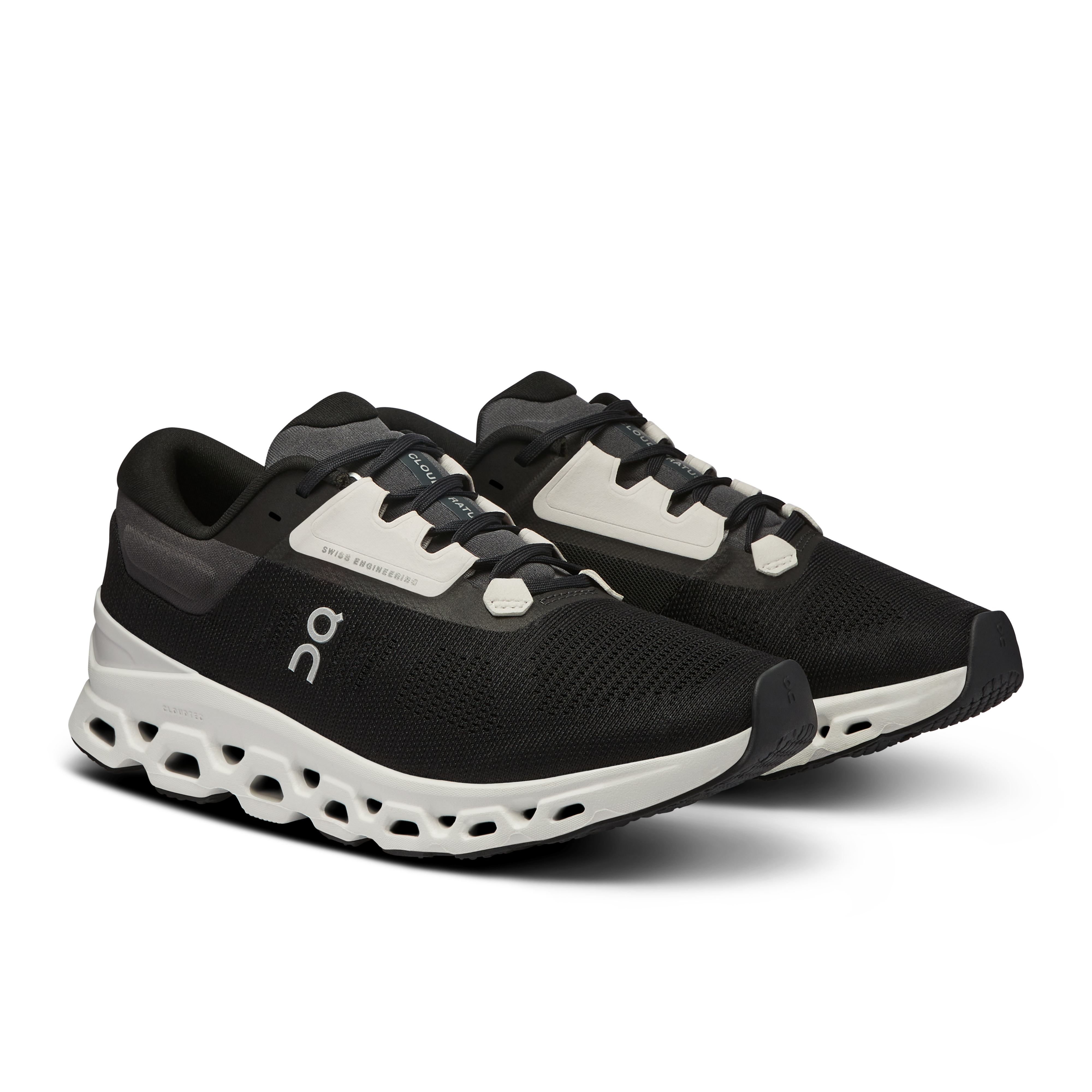 On Cloudstratus 3 Black & Frost Femme Running sur route Chaussures