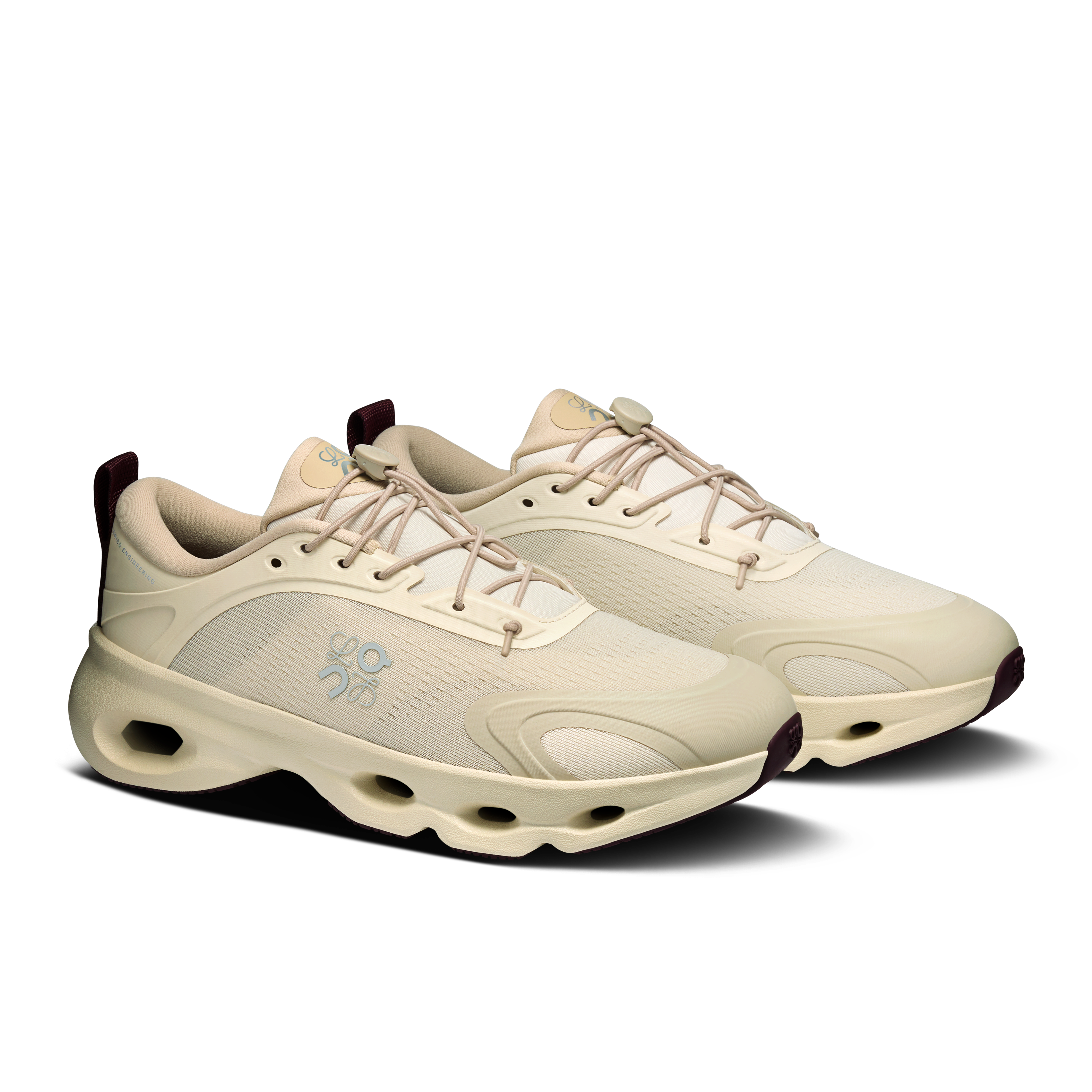 On Cloudsolo LOEWE Sand & Burgundy Femme Active Life Chaussures