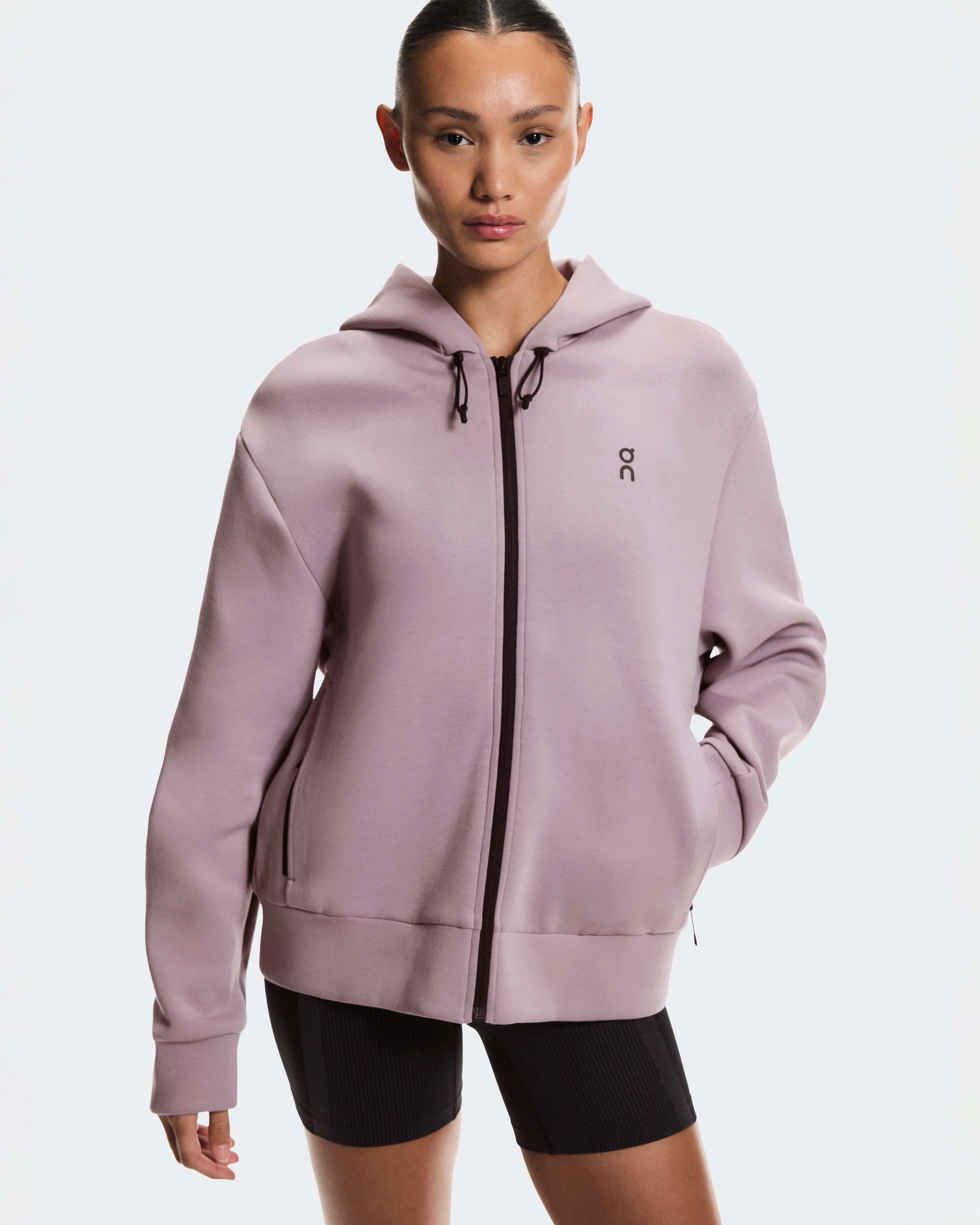 On Focus Tech Zip Hoodie Heron Femme Sweats à capuche et sweats