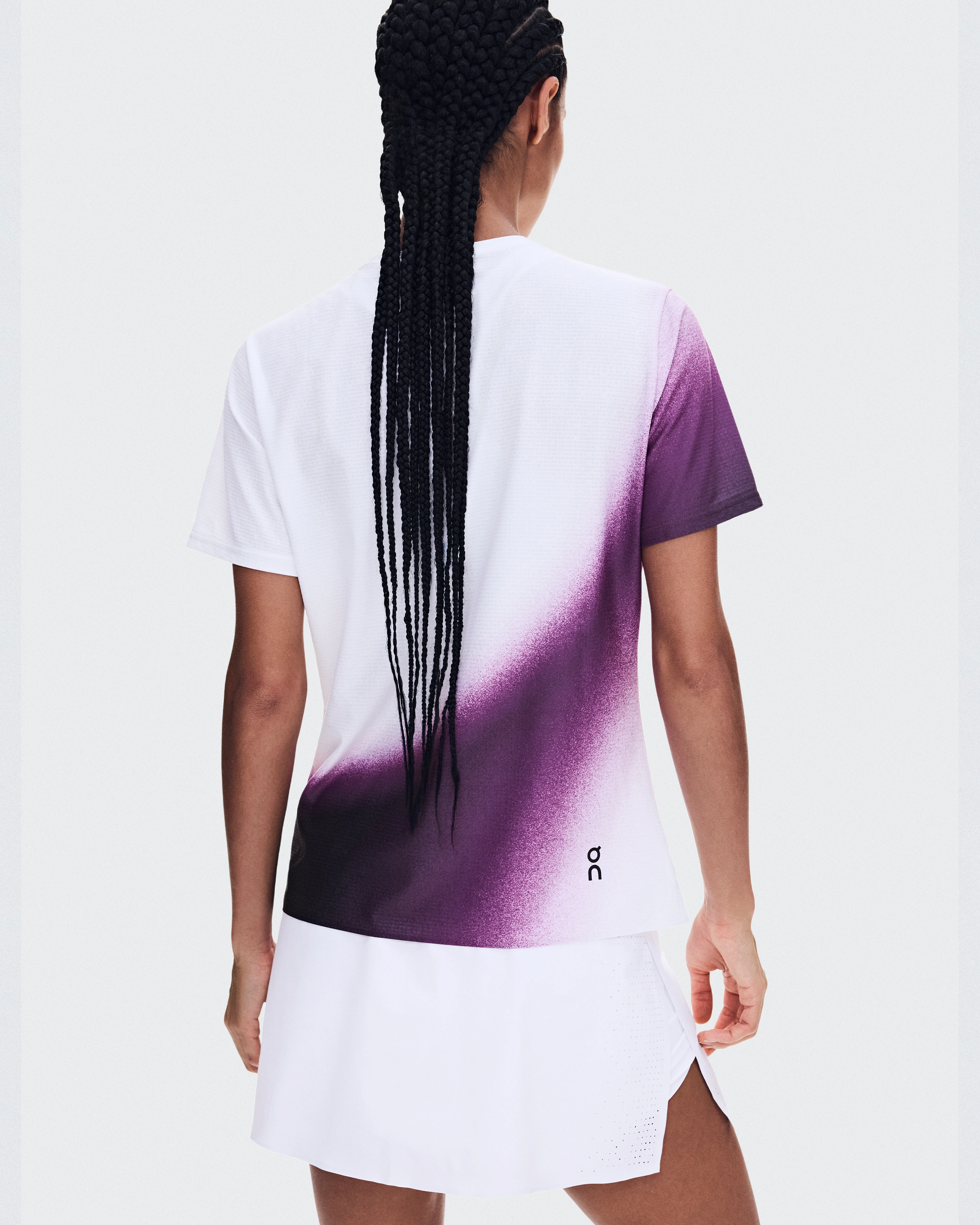 On Court-T Swing White & Cassis Femme Hauts et t-shirts