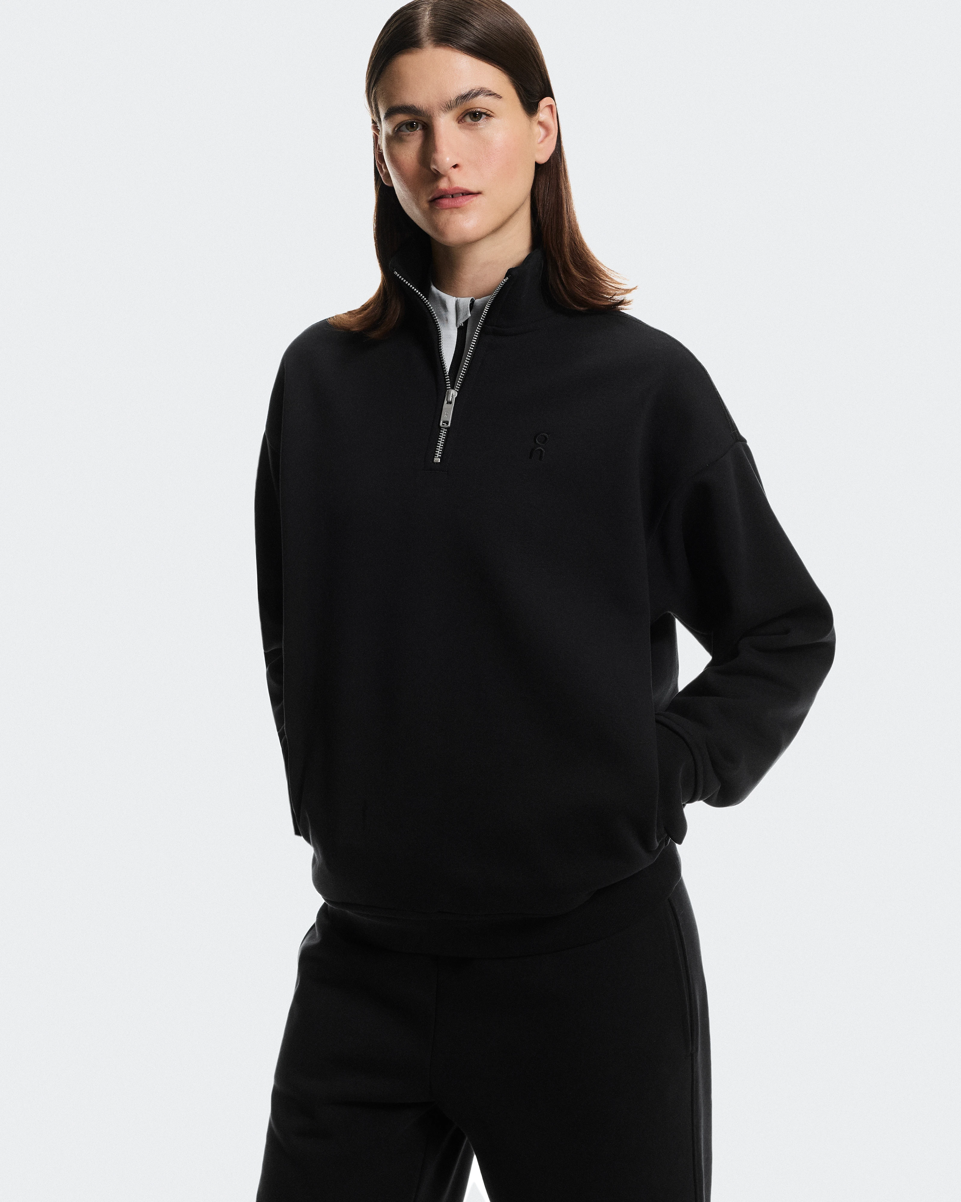 On Club Collective 1/4 Zip Black Femme Sweats à capuche et sweats