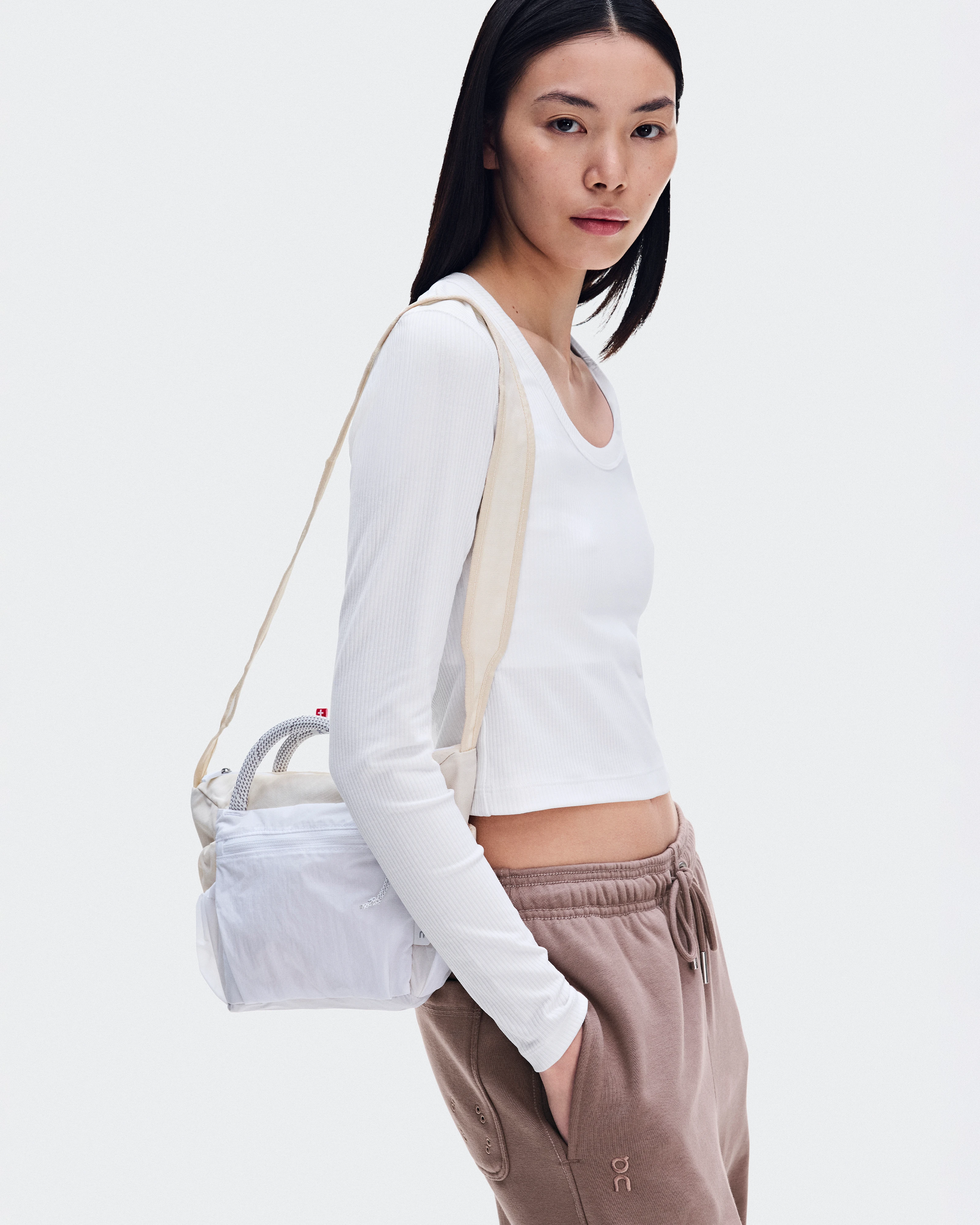 On All-Day Ribbed Long-T White Femme Hauts et t-shirts