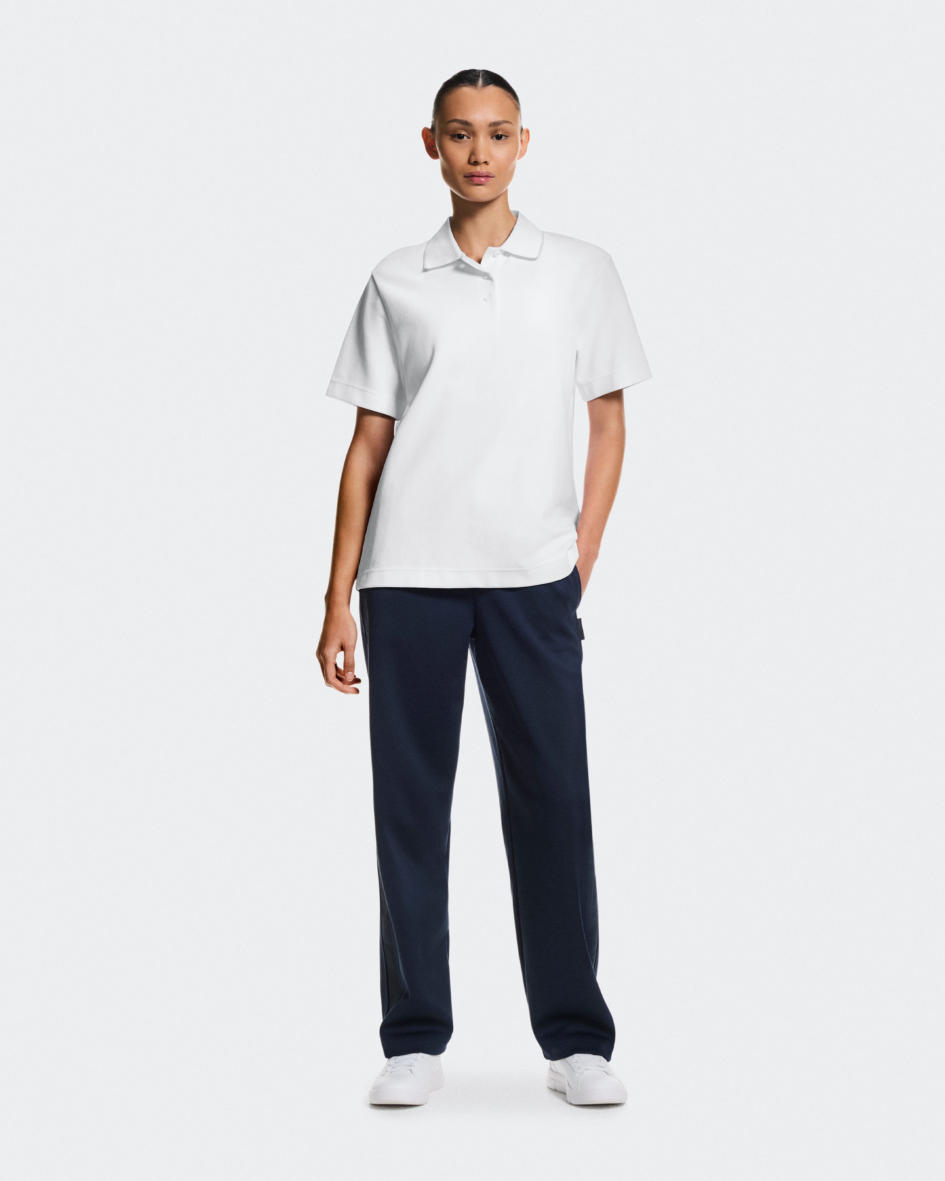 On Courtside Polo White & Sand Femme Hauts et t-shirts