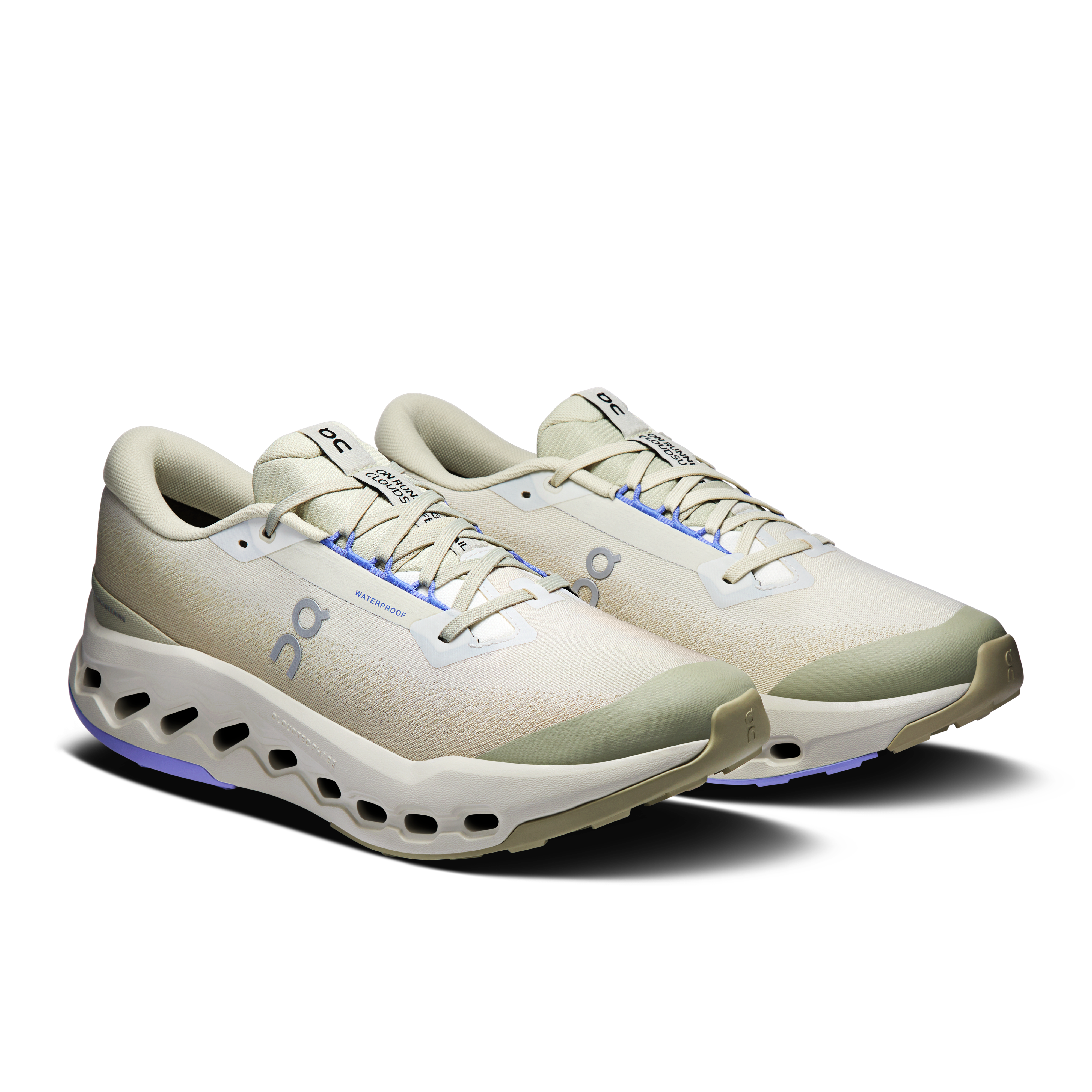 On Cloudsurfer Trail 2 Waterproof Ghost & Chalk Homme Running de trail Chaussures