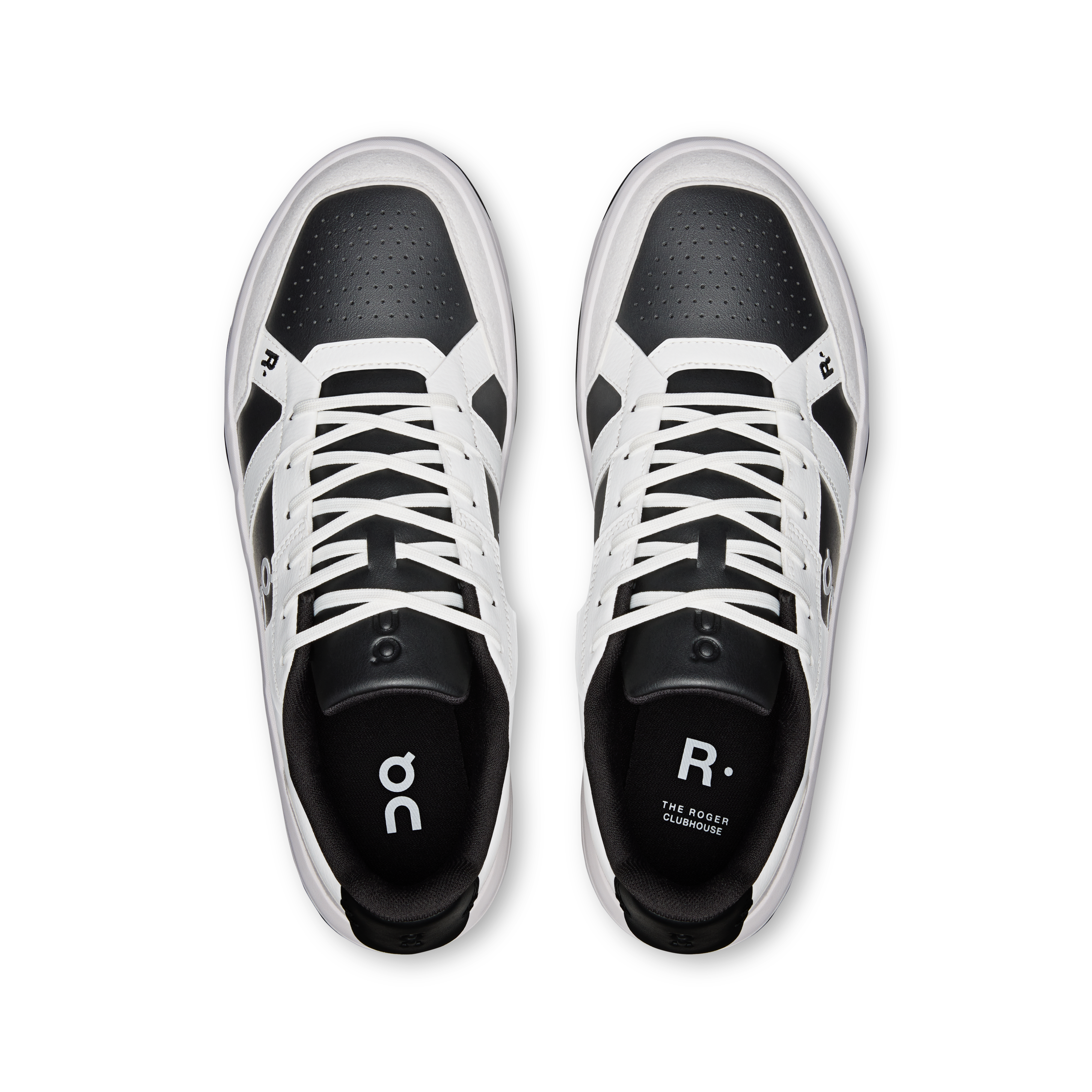 On THE ROGER Clubhouse White & Onyx Homme Tennis Chaussures