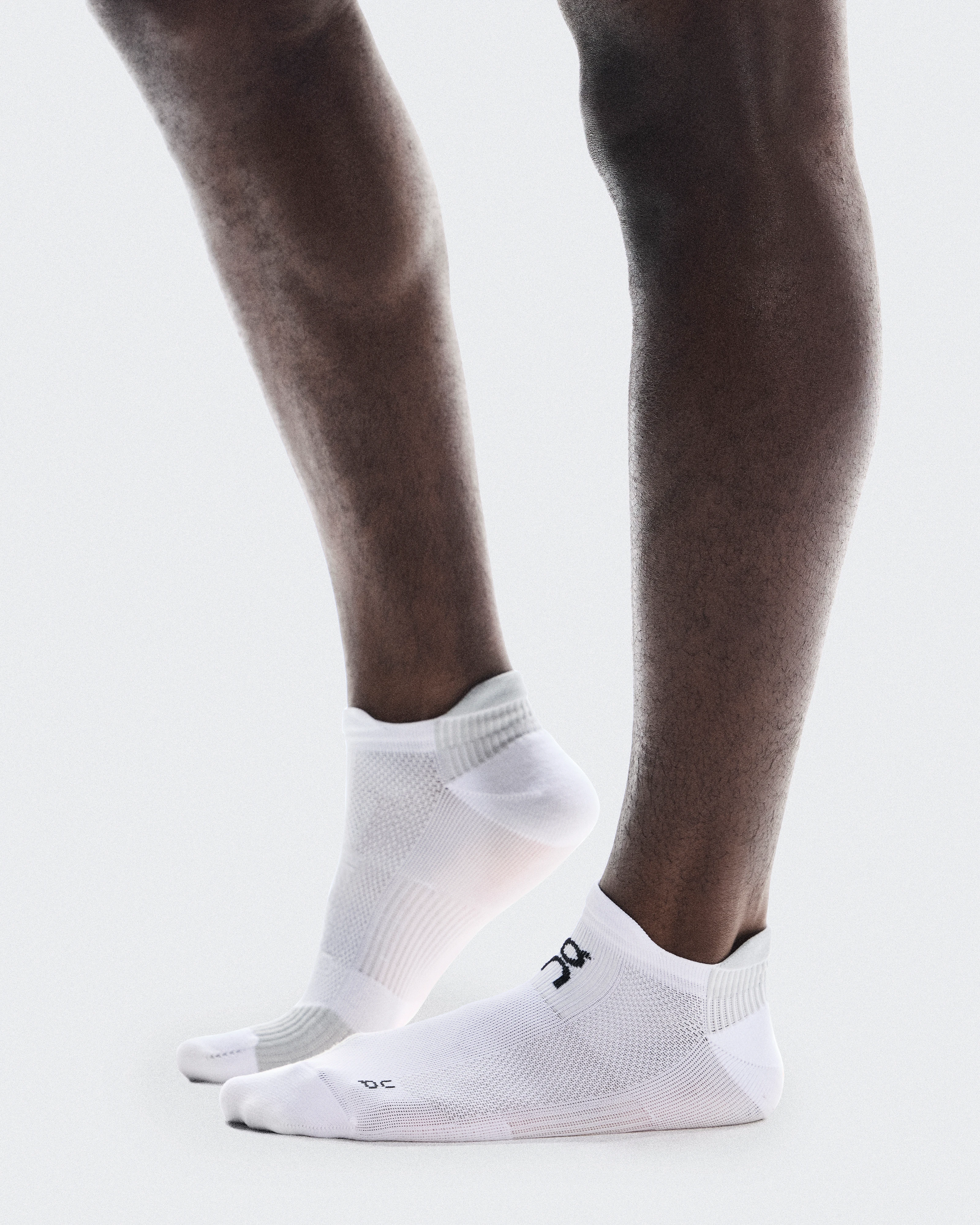 On Performance Run Sock Low White & Glacier Unisexe Chaussettes