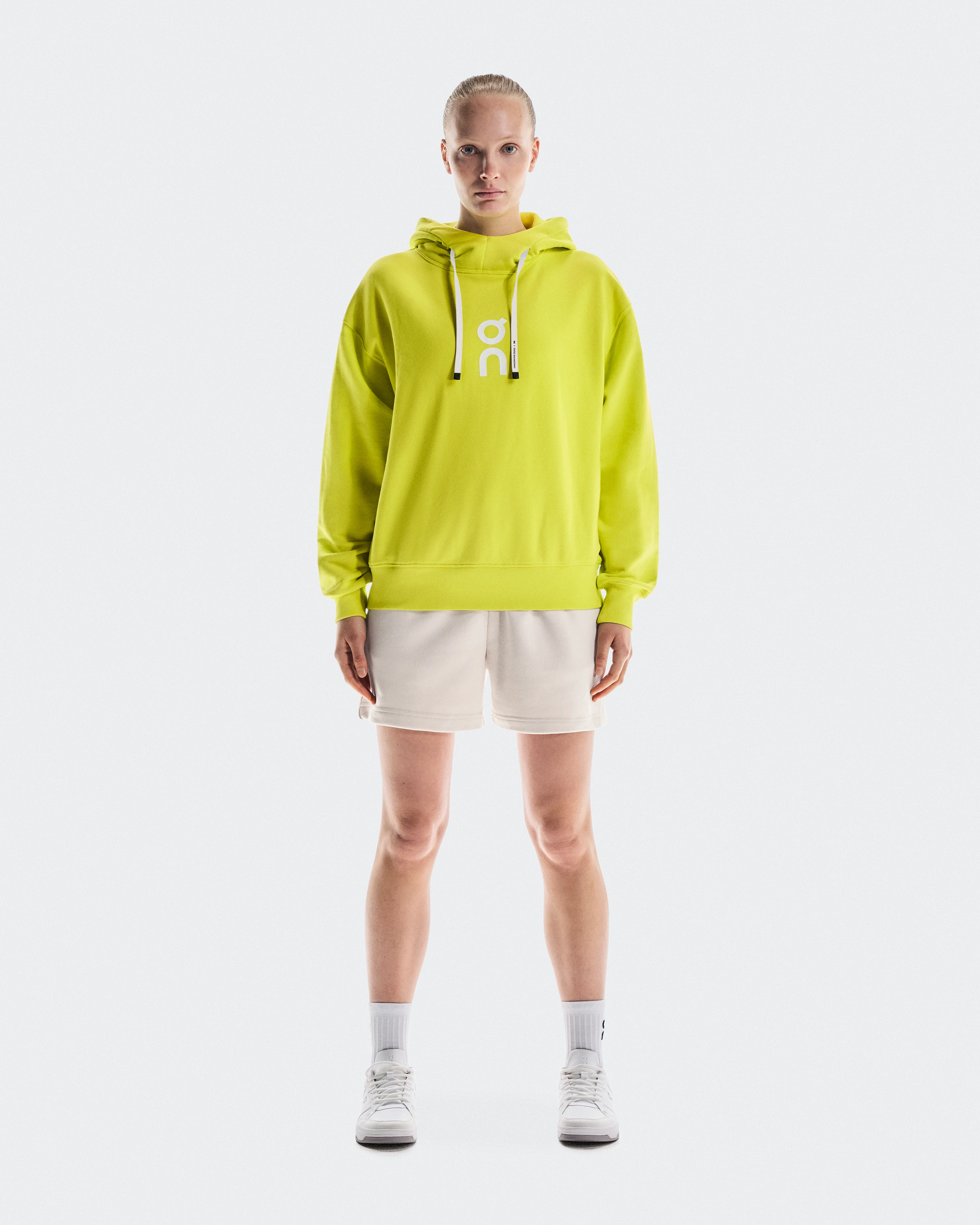 On Club Hoodie Lime Femme Sweats à capuche et sweats