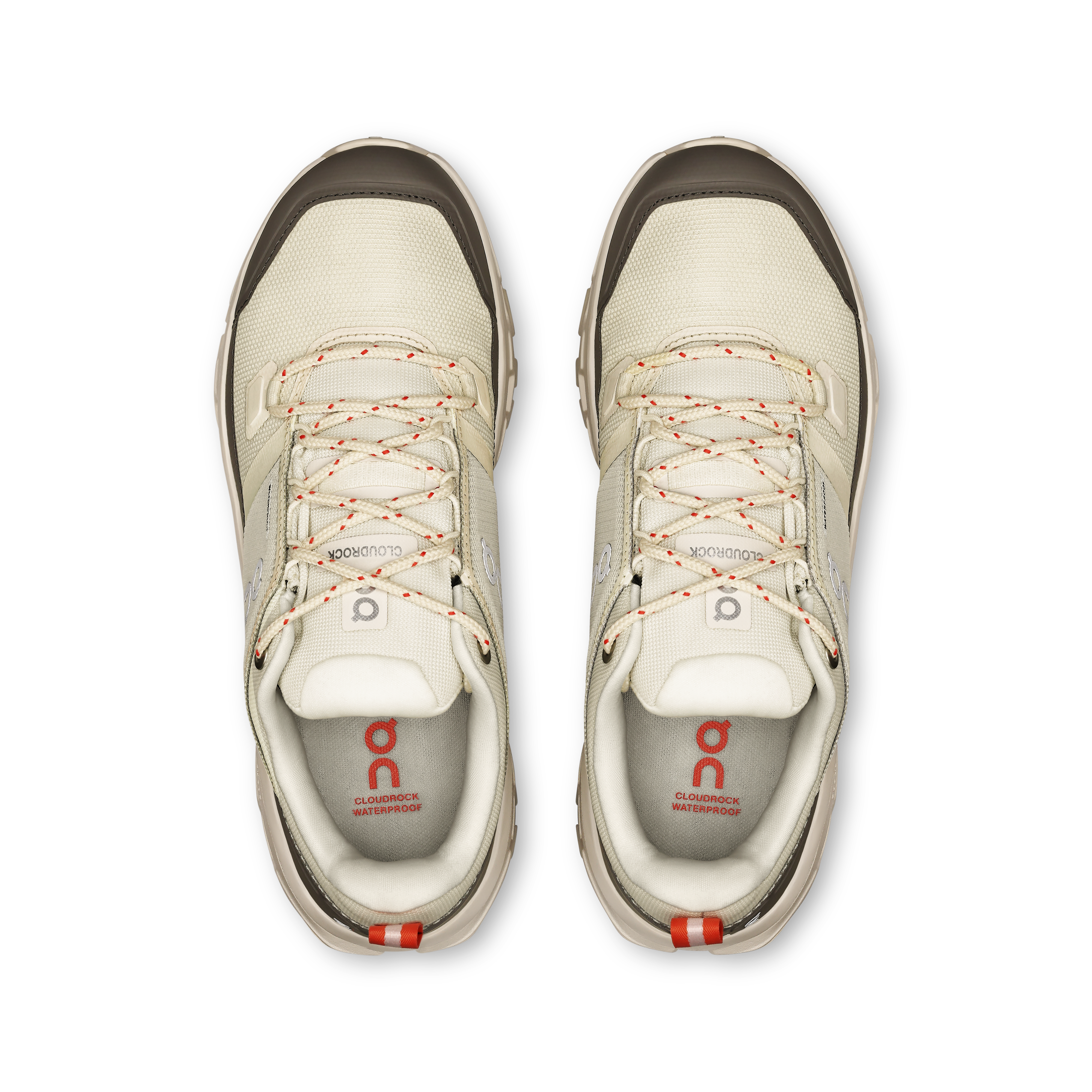 On Cloudrock Low Waterproof Ivory & Ivory Femme Randonnée Chaussures