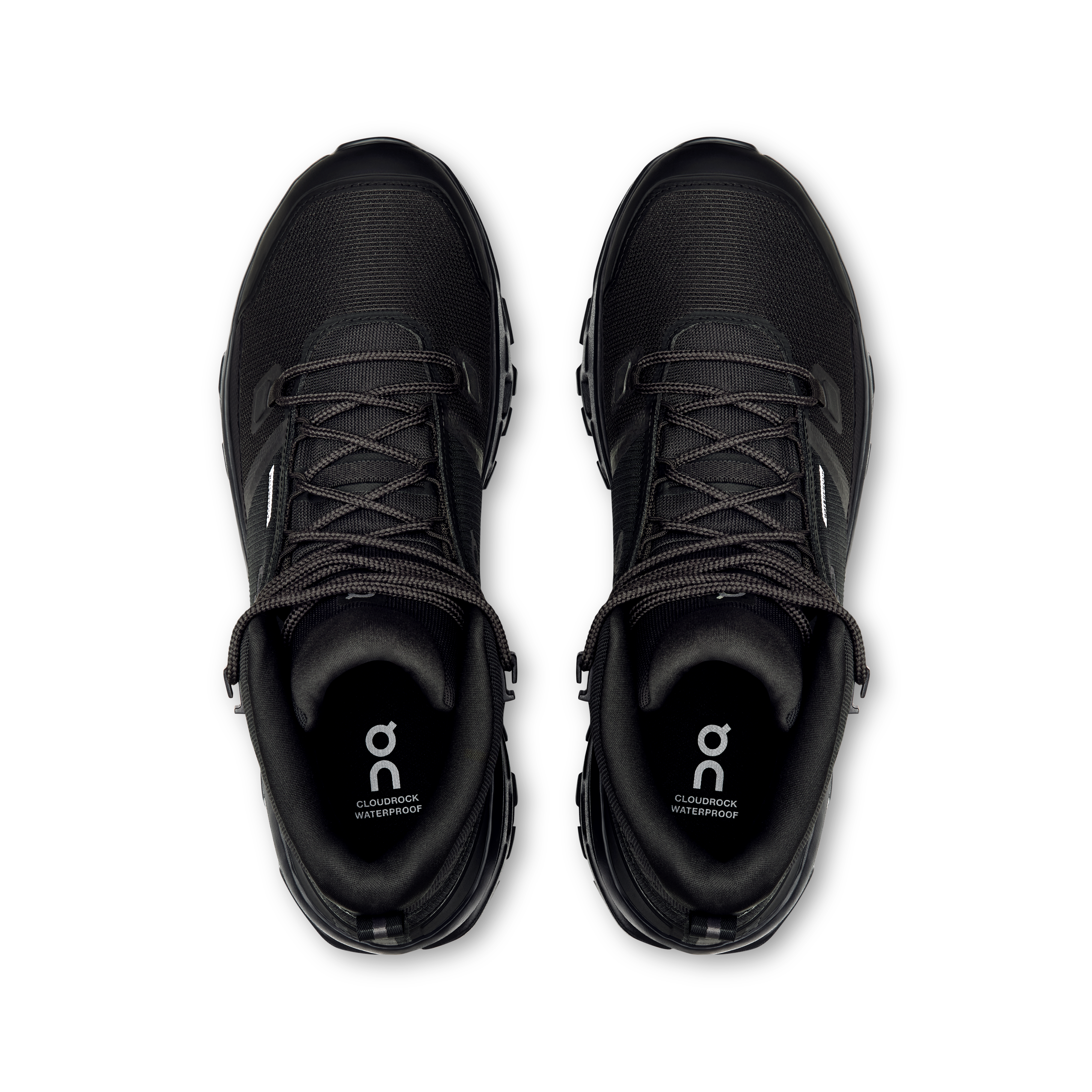 On Cloudrock Mid Waterproof Black & Black Homme Randonnée Chaussures