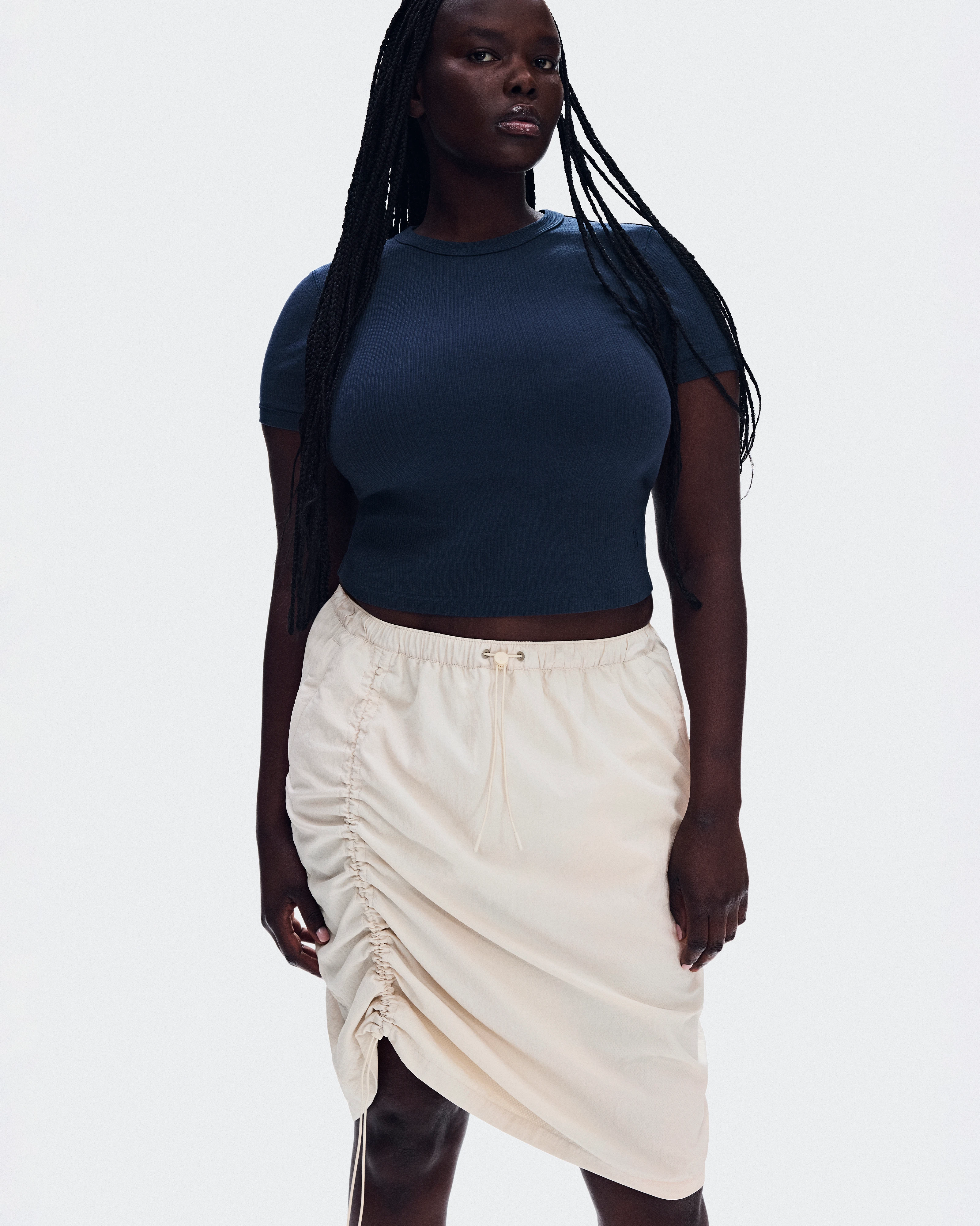 On Drawstring Midi Skirt Grain Femme Jupes