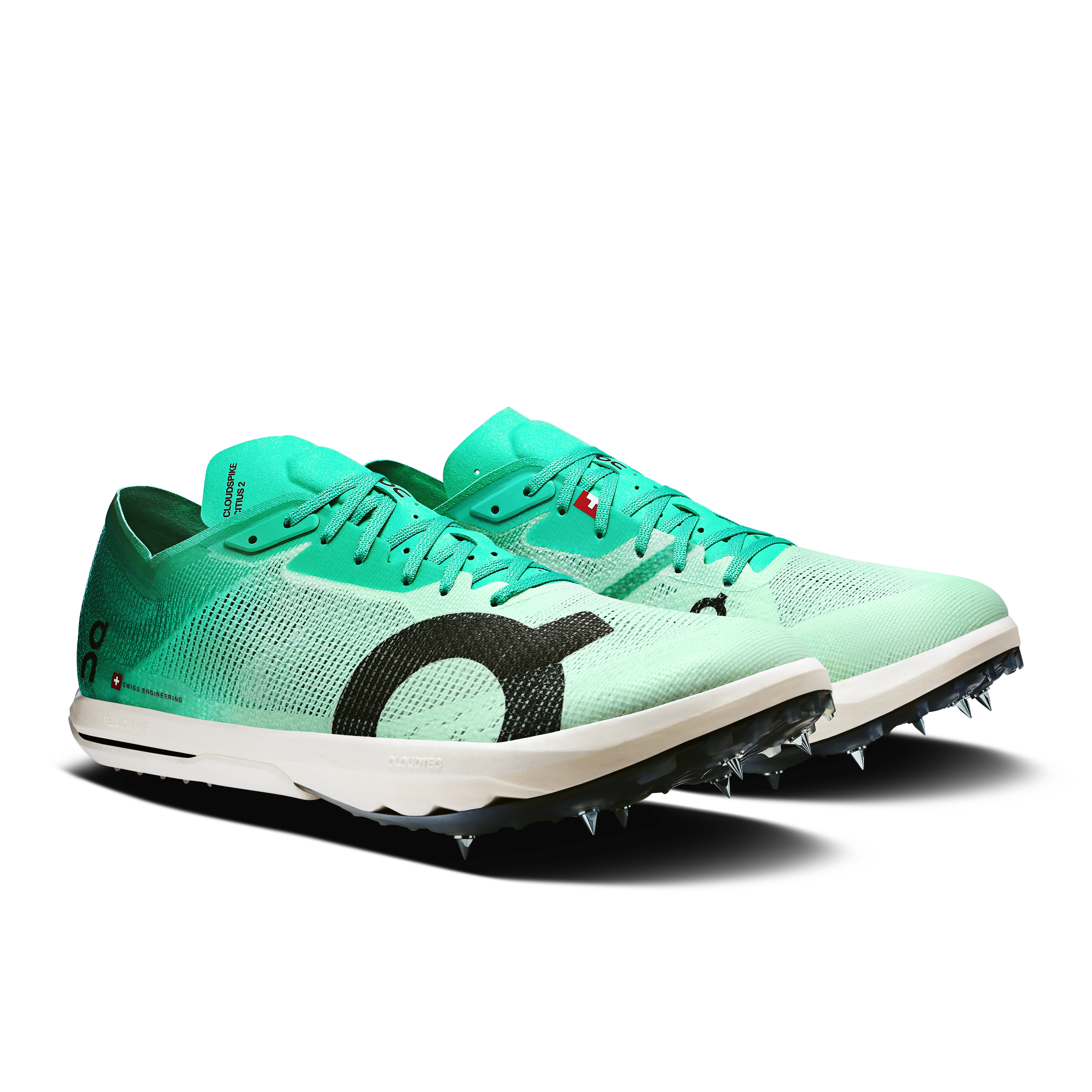 On Cloudspike Citius 2 Mint & White Femme Athlétisme Chaussures