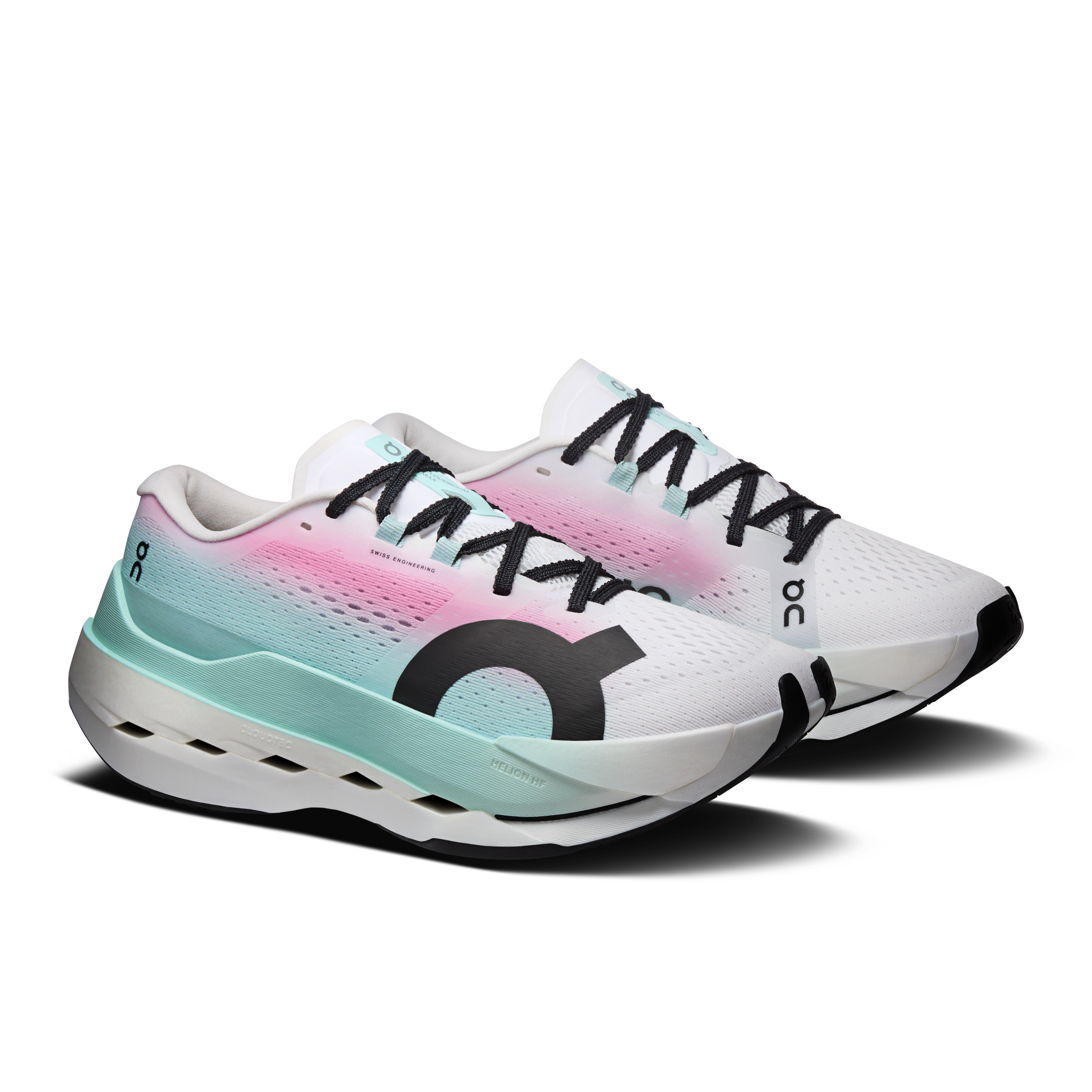 On Cloudboom Max White & Celeste Femme Running sur route Chaussures