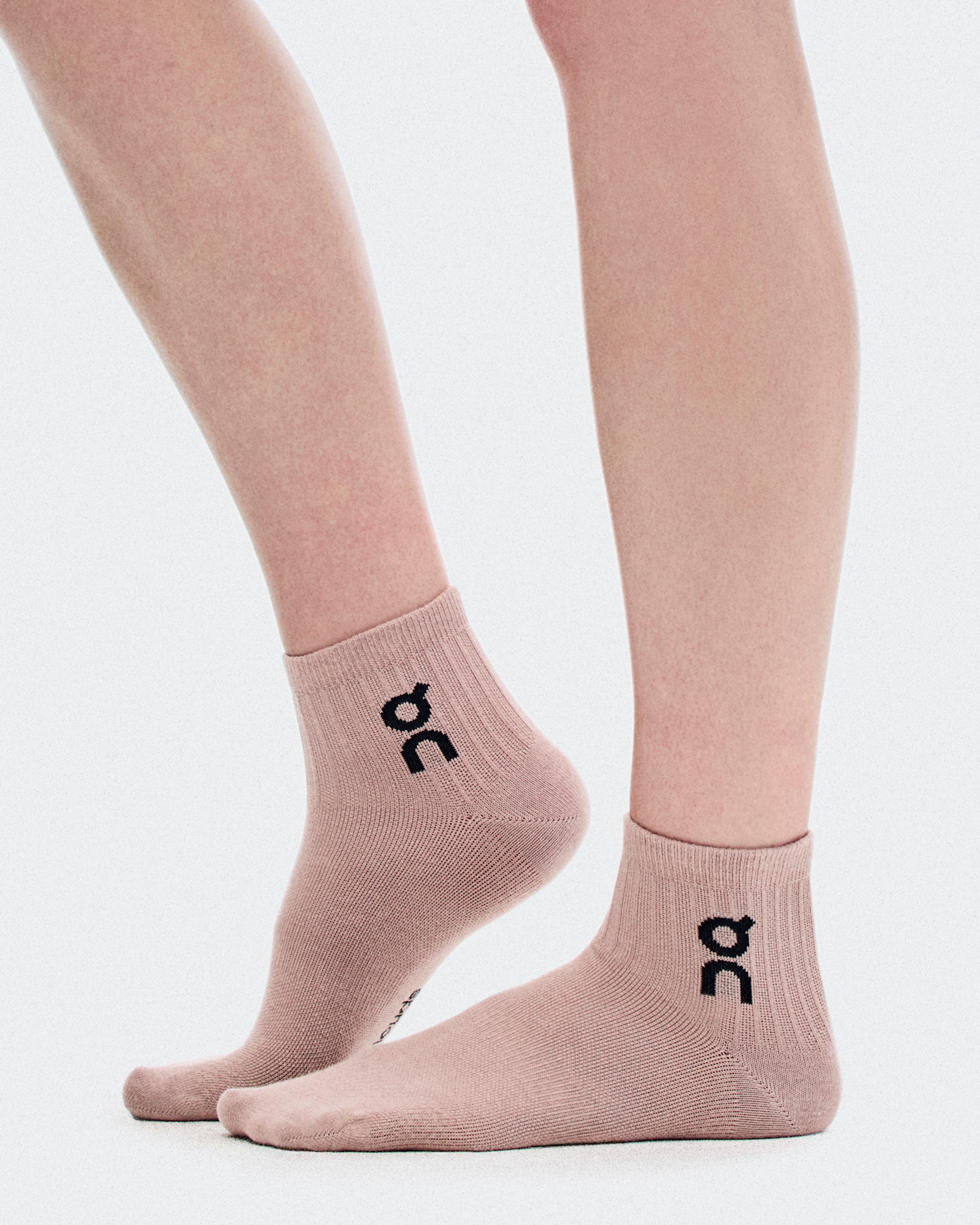 On Logo Sock Mid 3P Sherbet & Rhodonite Unisexe Chaussettes