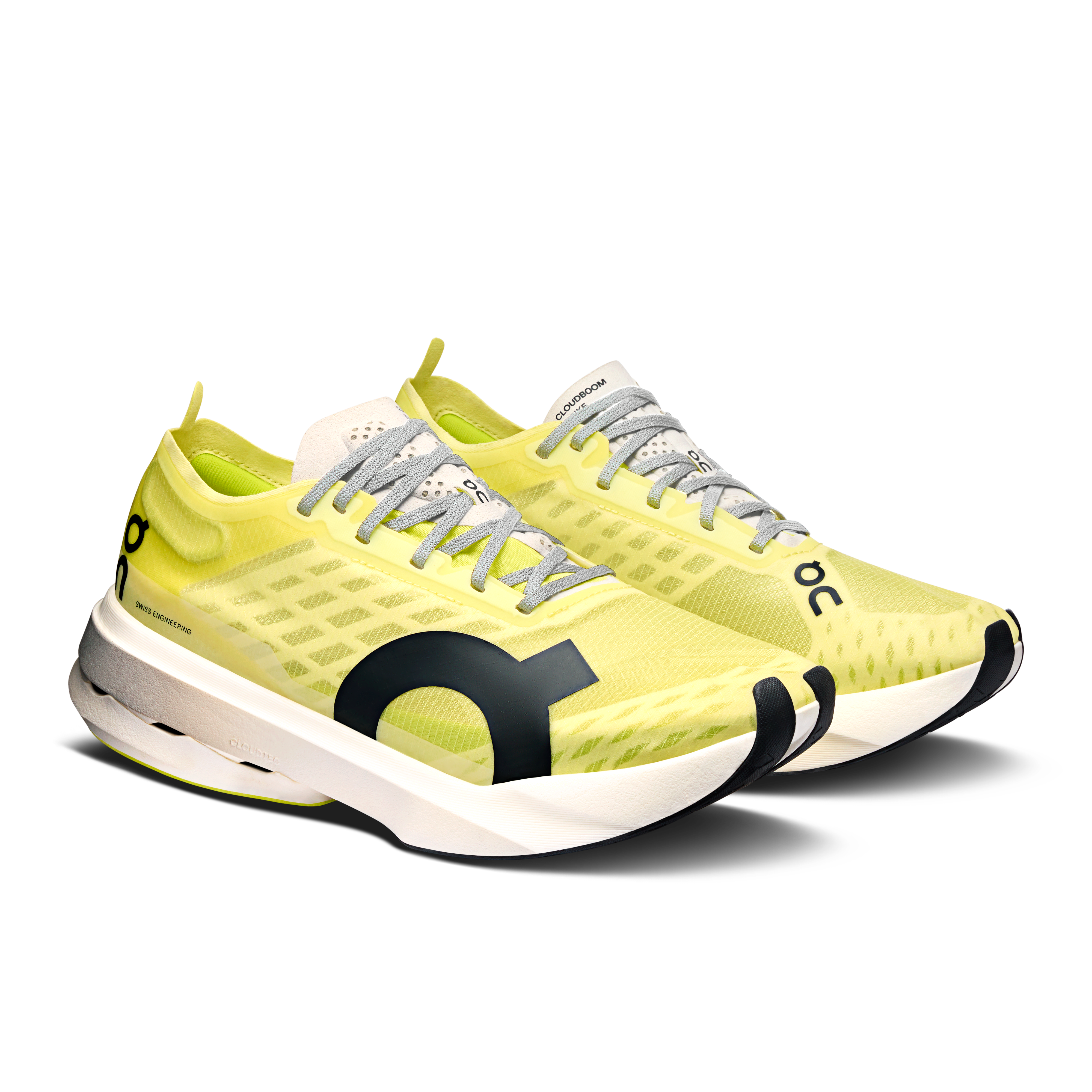 On Cloudboom Strike Limelight & Wolf Femme Running sur route Chaussures