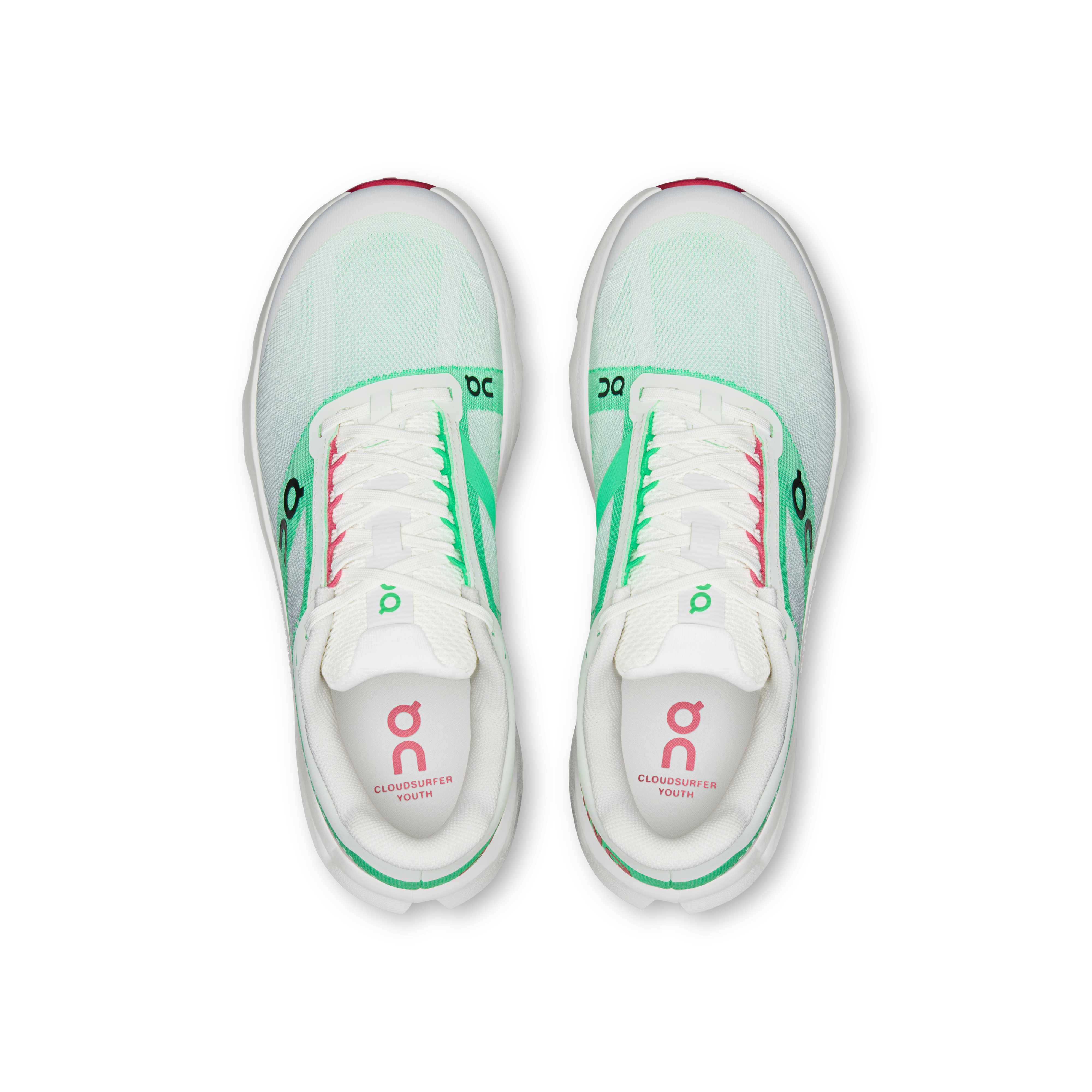 On Cloudsurfer Youth Verdite & Ivory Ados Running sur route Chaussures
