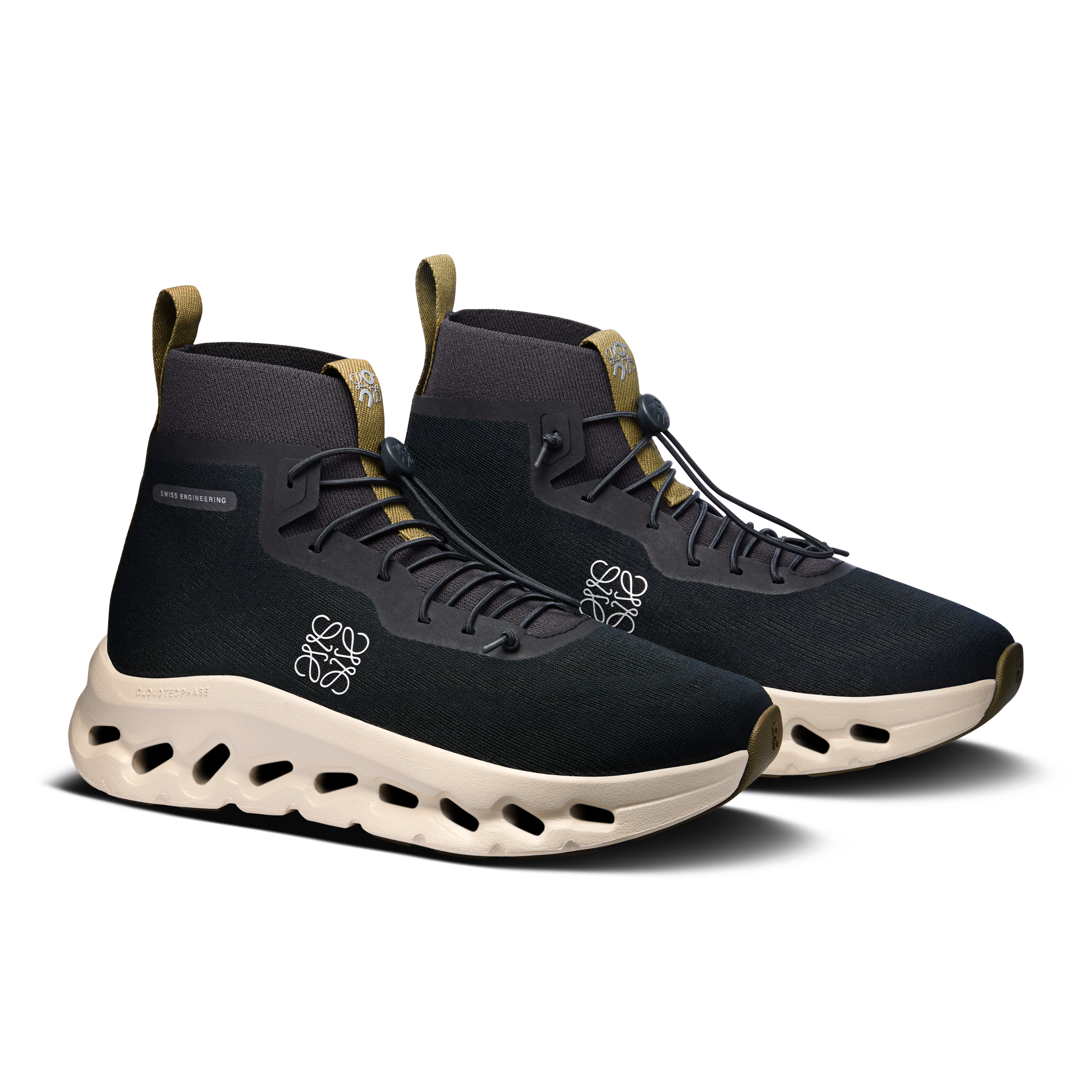 On Cloudtilt Hi LOEWE Black & Oatmeal | Olive Femme Active Life Chaussures