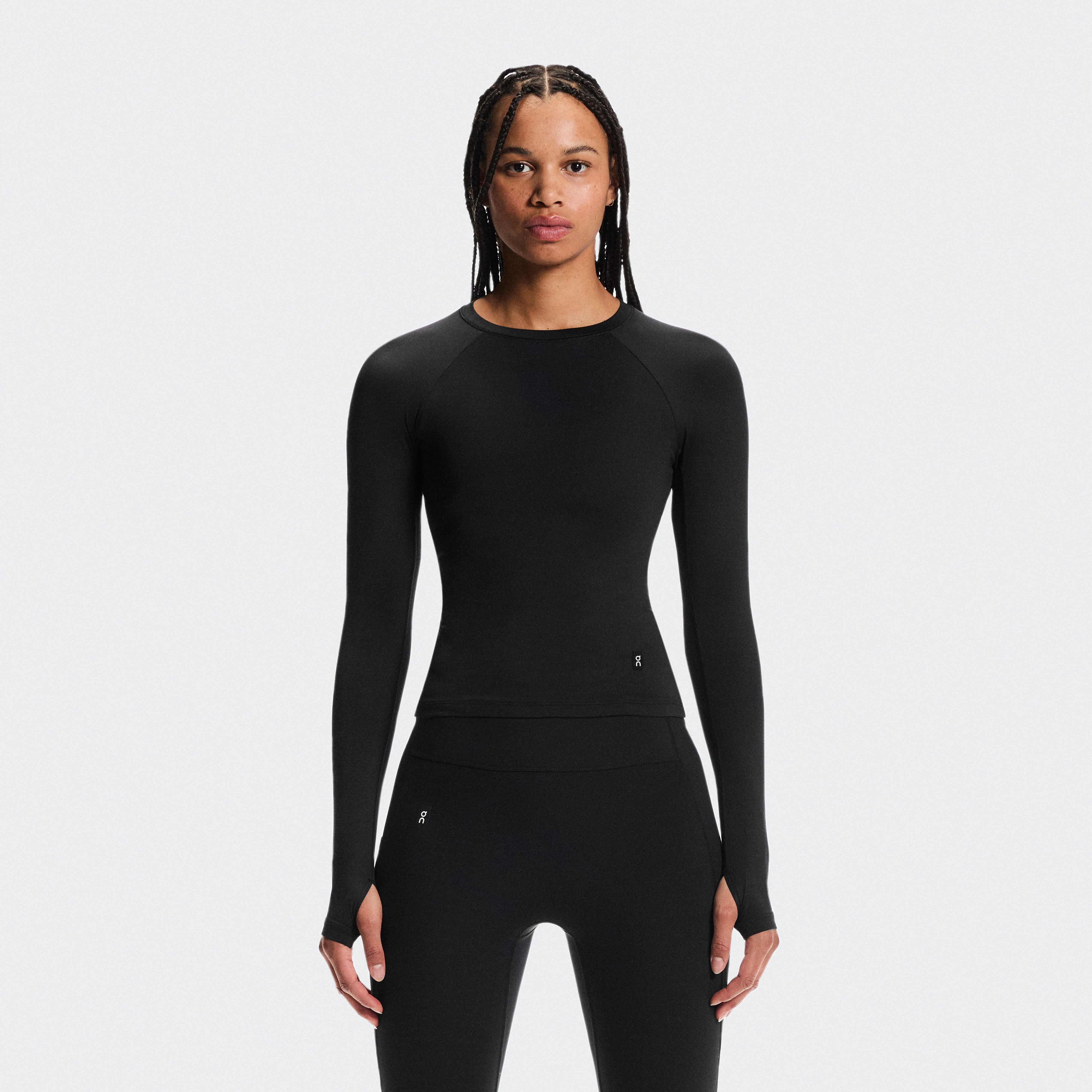 On Studio Long-T Black Femme – Entraînement à faible impact Hauts et t-shirts