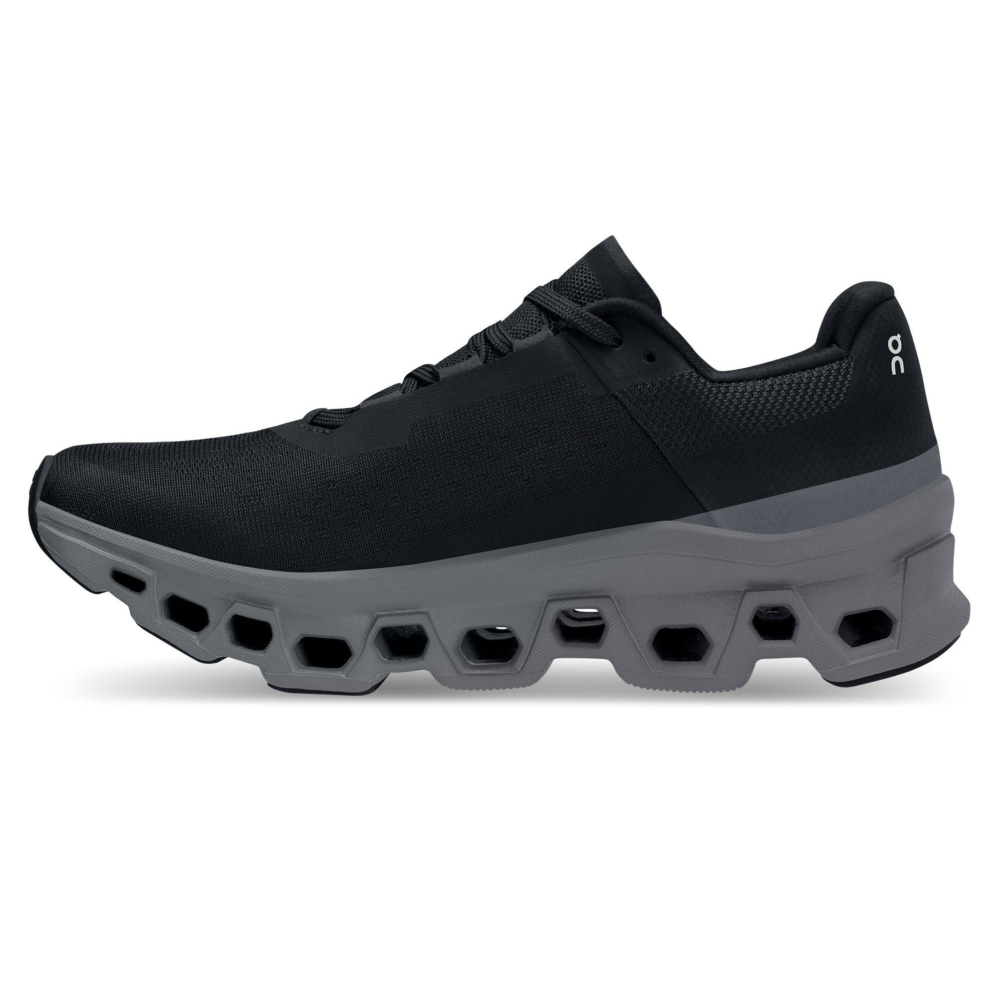 On Cloudmonster Black & Magnet Femme Running sur route Chaussures