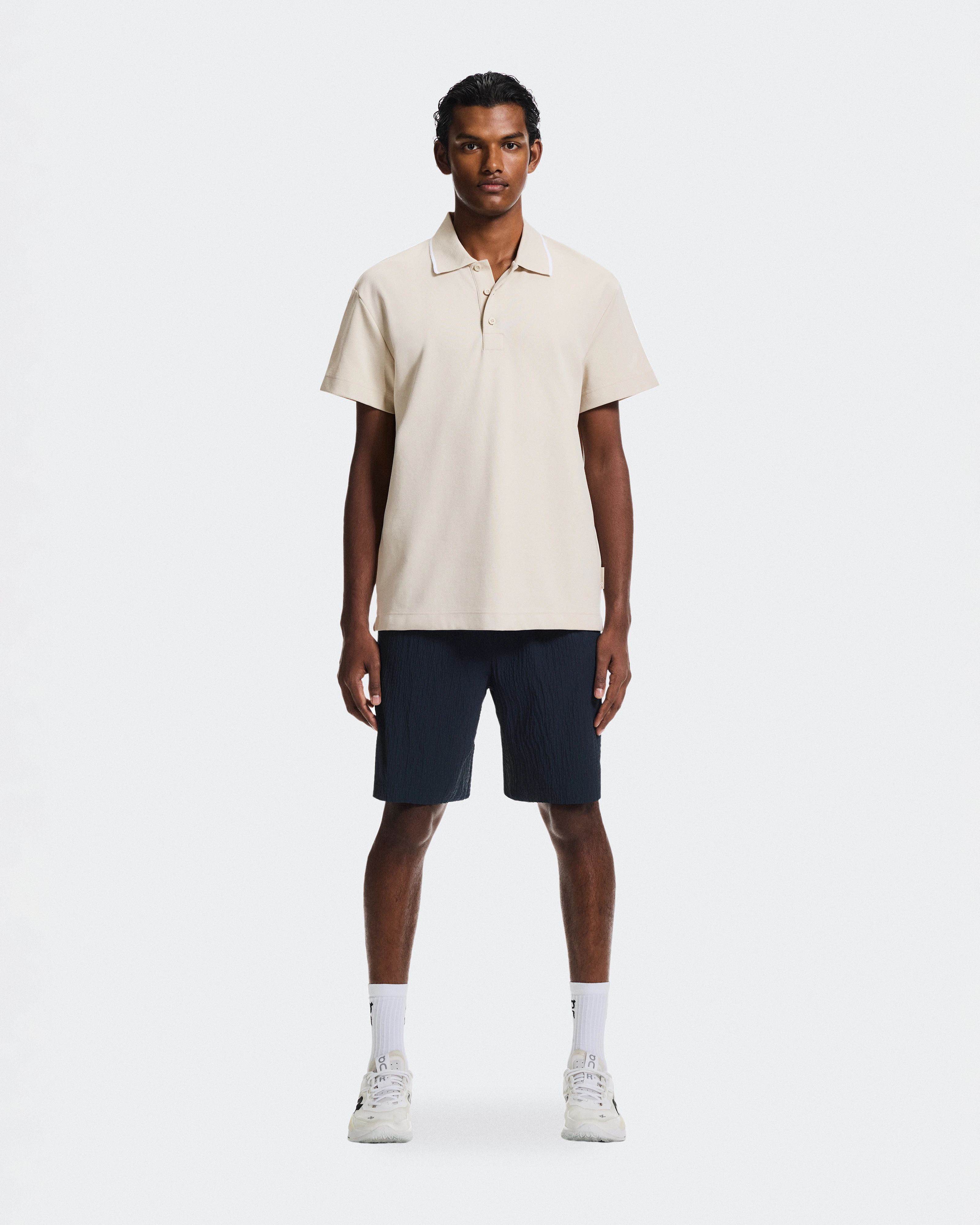 On Courtside Polo Sand & White Homme Hauts et t-shirts