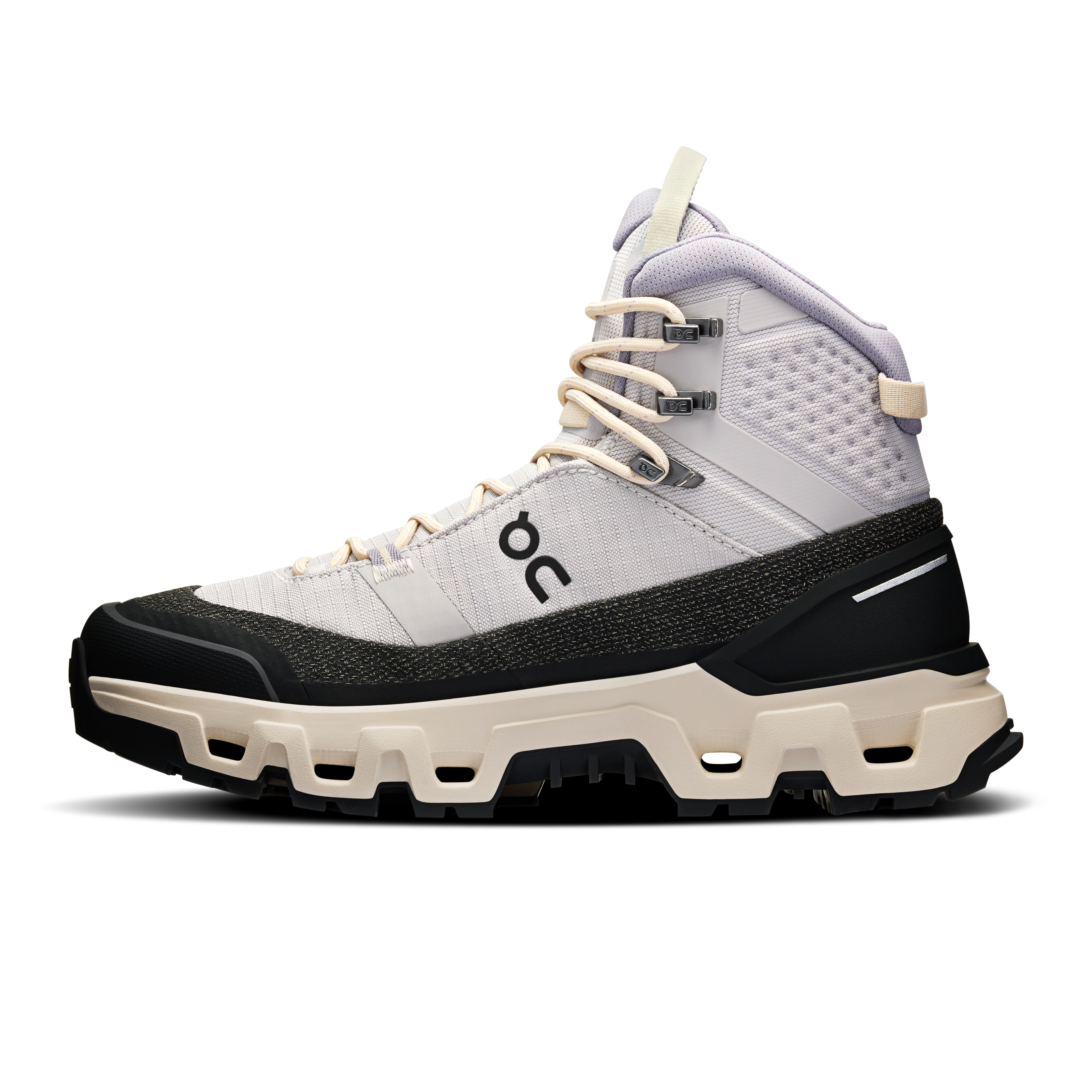 On Cloudrock Trek Waterproof Silver & Cream Femme Randonnée Chaussures