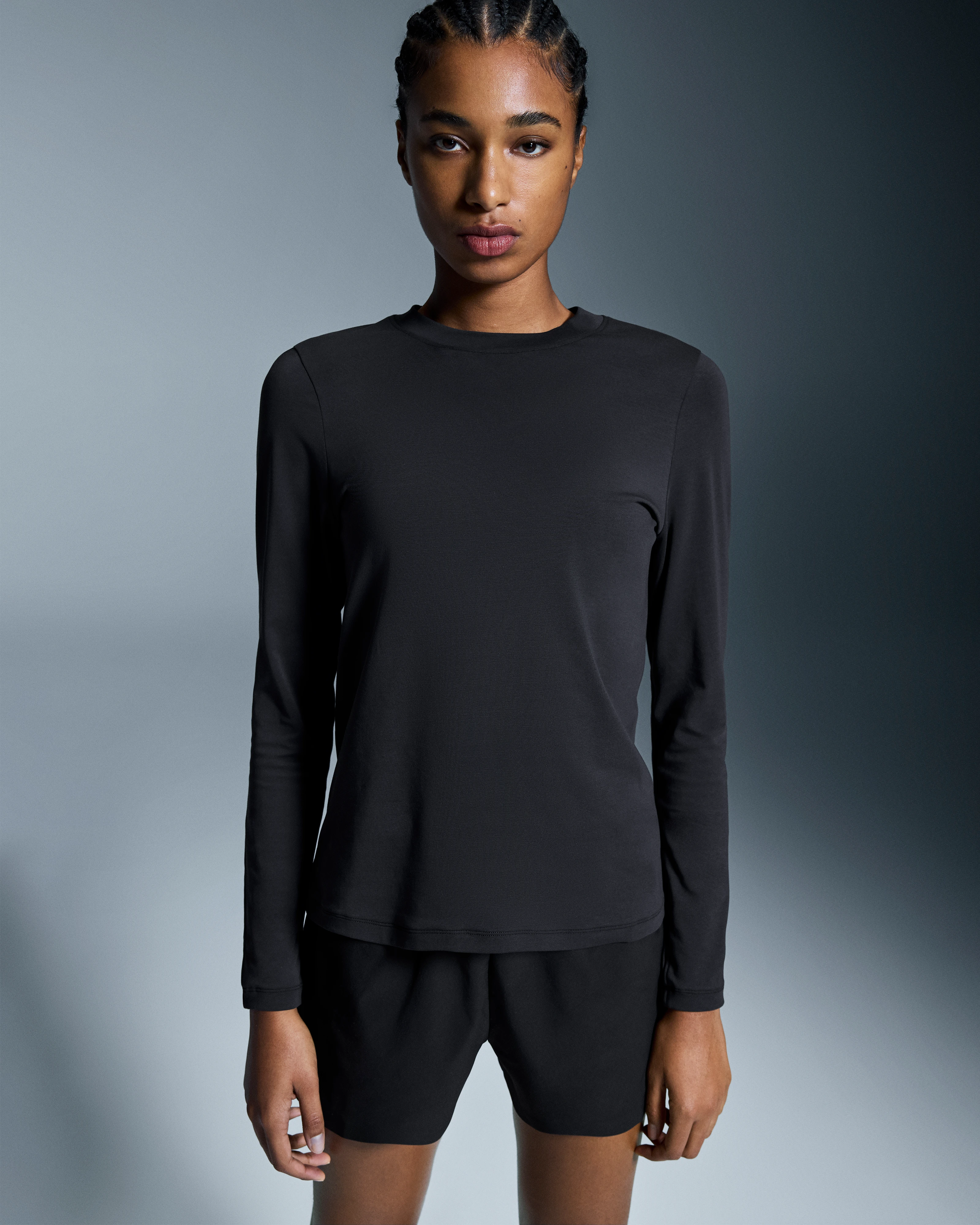 On Focus Long-T Black Femme Hauts et t-shirts