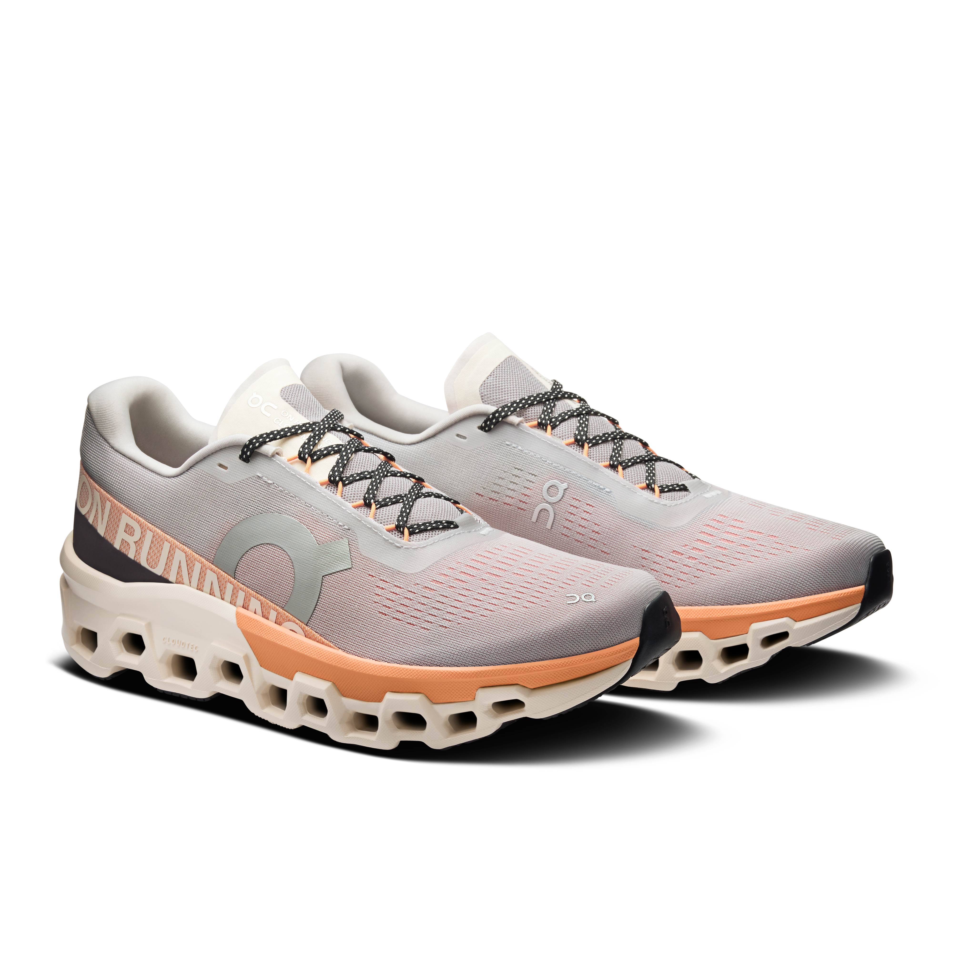 On Cloudmonster 2 Glacier & Tangerine Homme Running sur route Chaussures