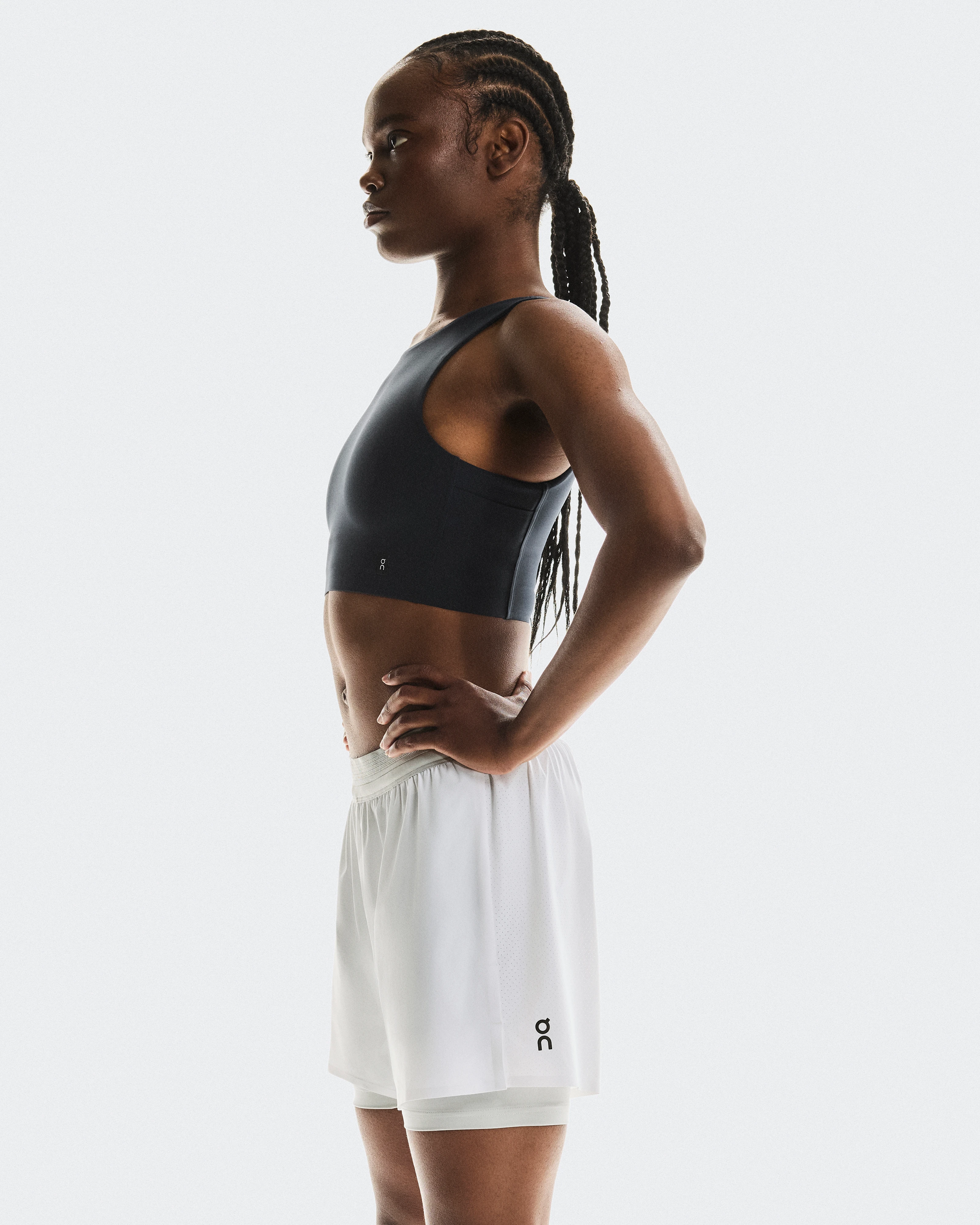 On 3" Performance 2/1 Shorts White & Glacier Femme Shorts