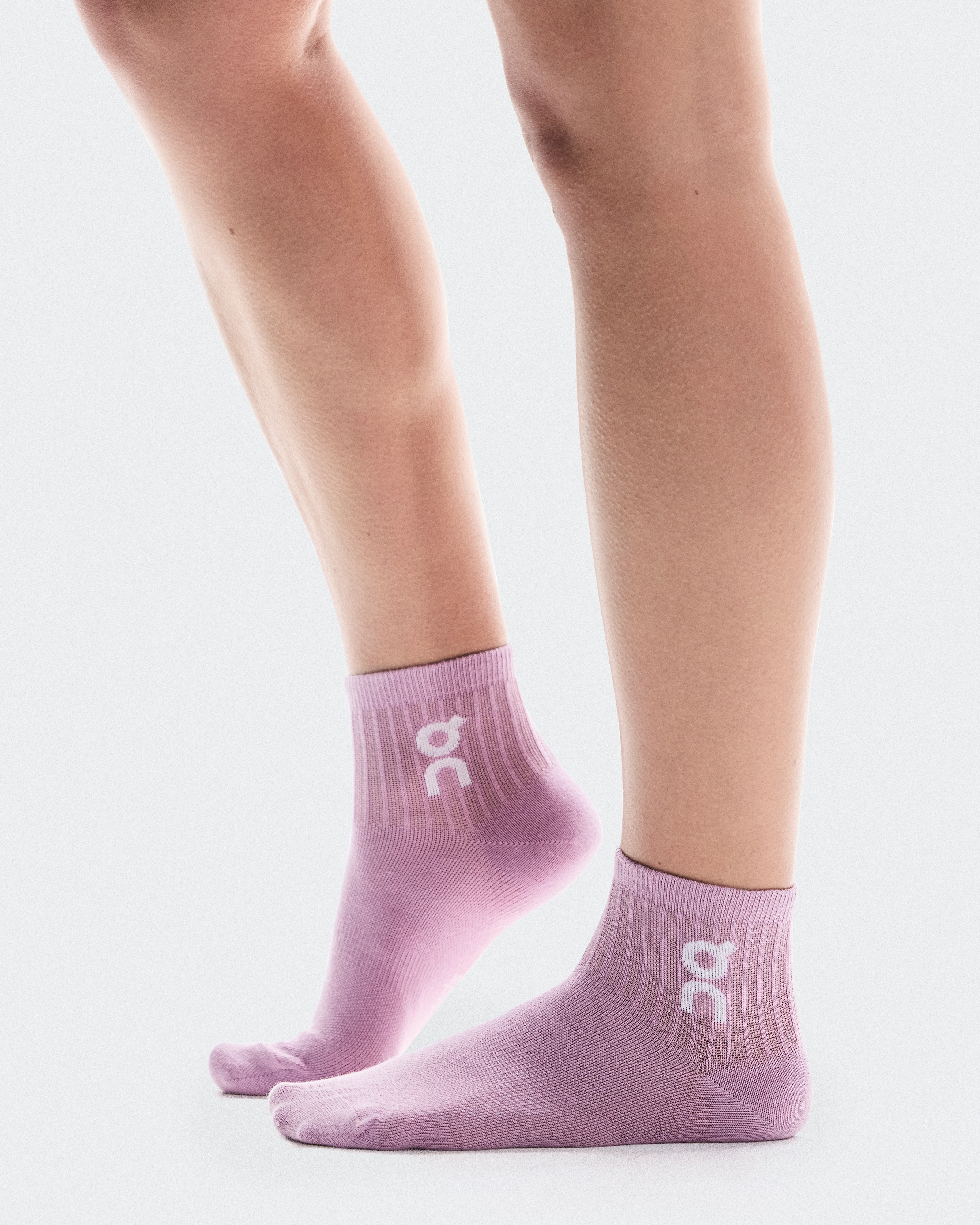 On Logo Sock Mid 3P Mauve & Lavendula Unisexe Chaussettes