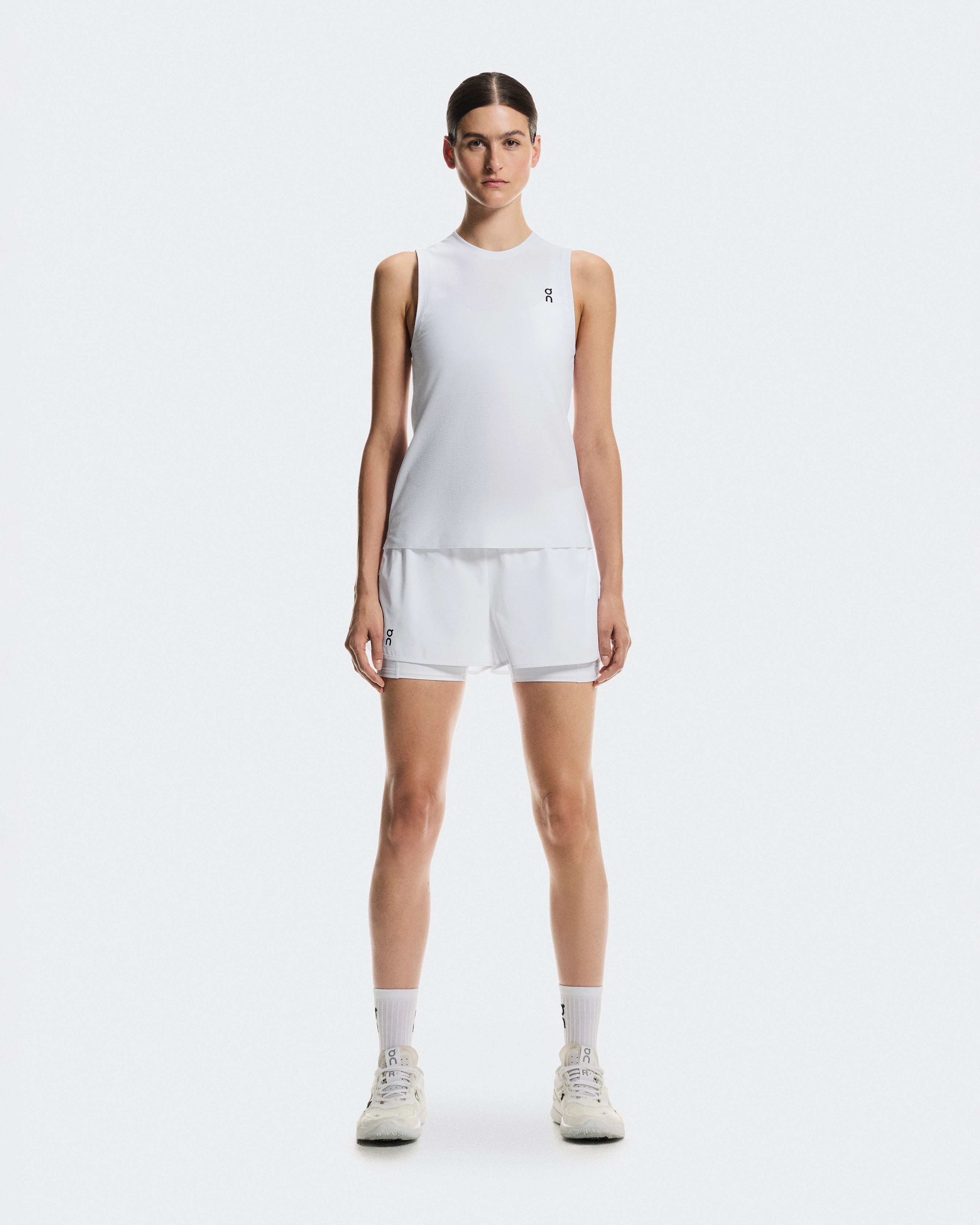 On 3" Court Shorts 2-in-1 White Femme Shorts
