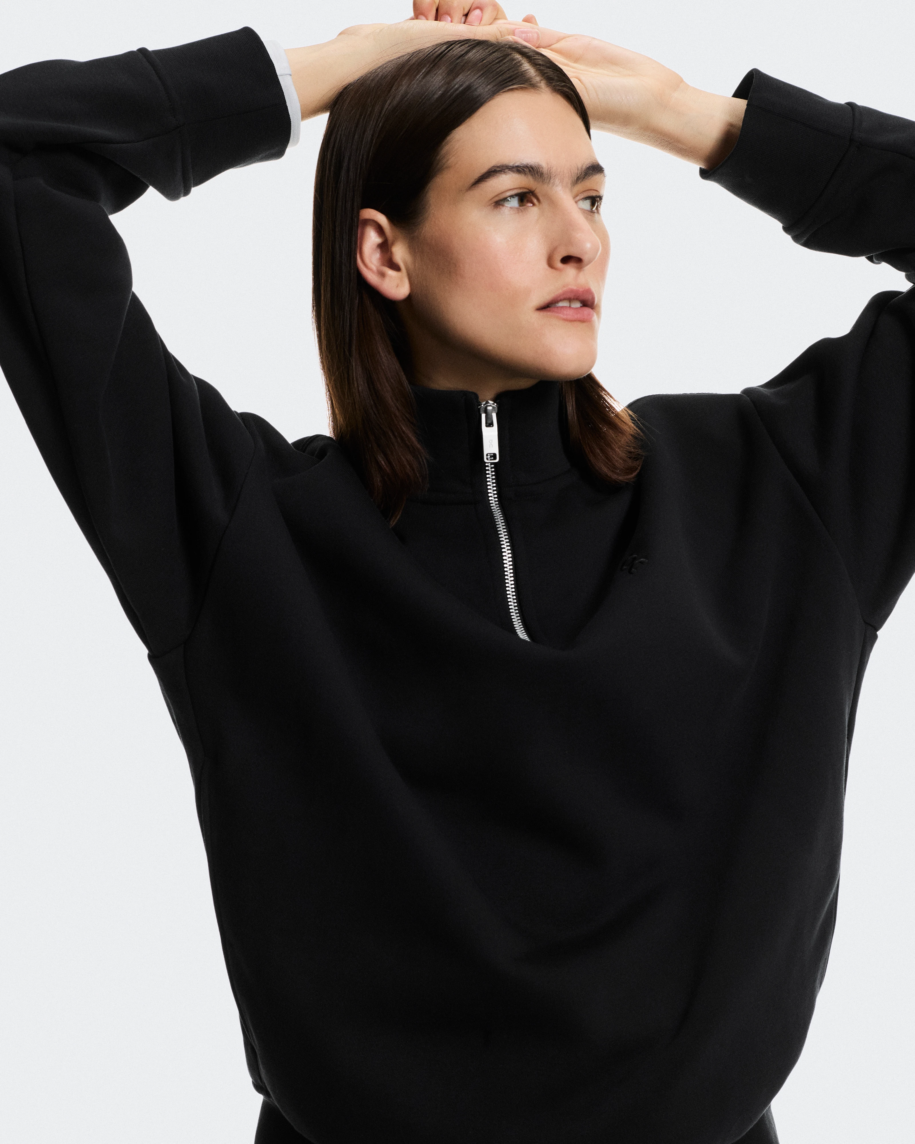 On Club Collective 1/4 Zip Black Femme Sweats à capuche et sweats