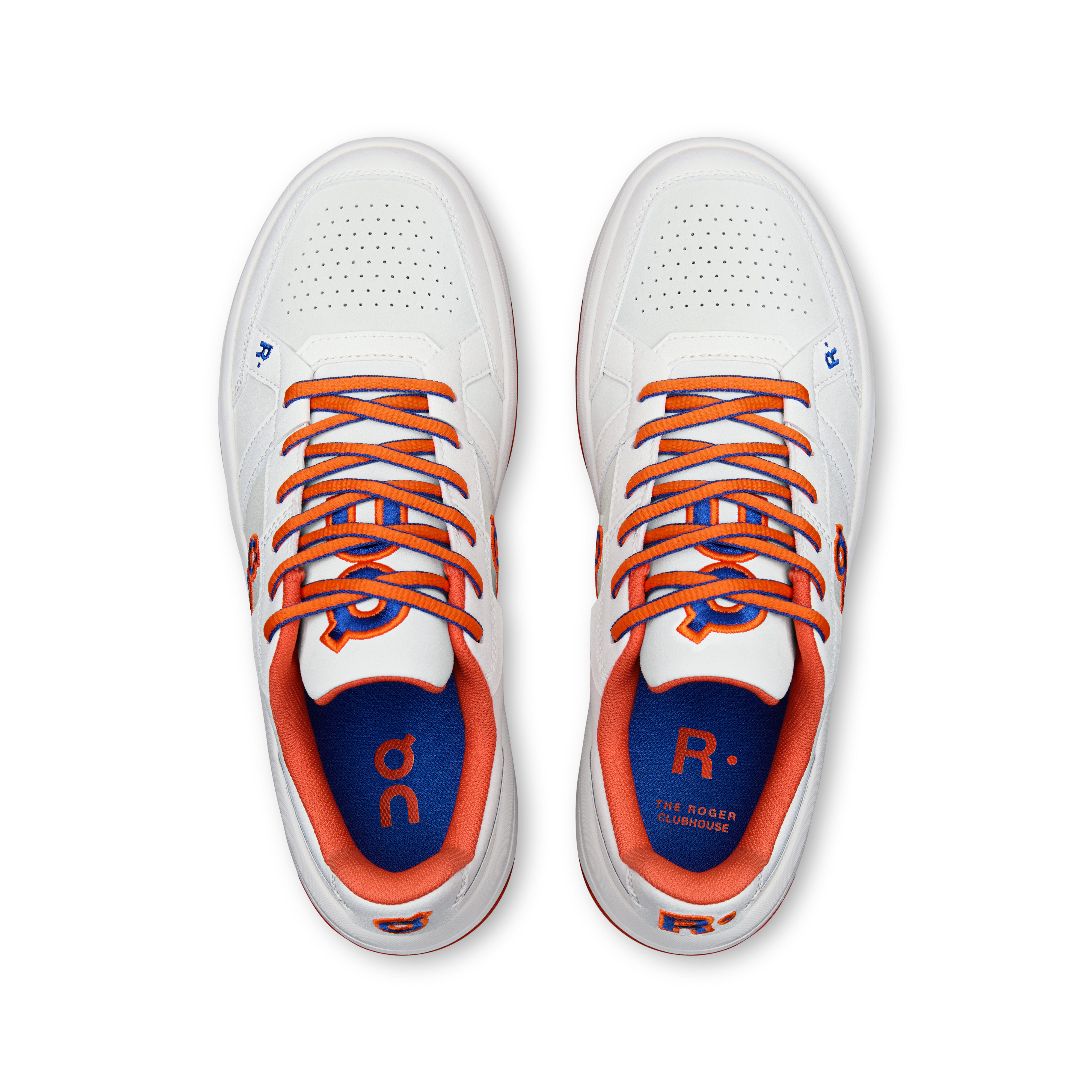 On THE ROGER Clubhouse Varsity White & Flame Femme Active Life Chaussures