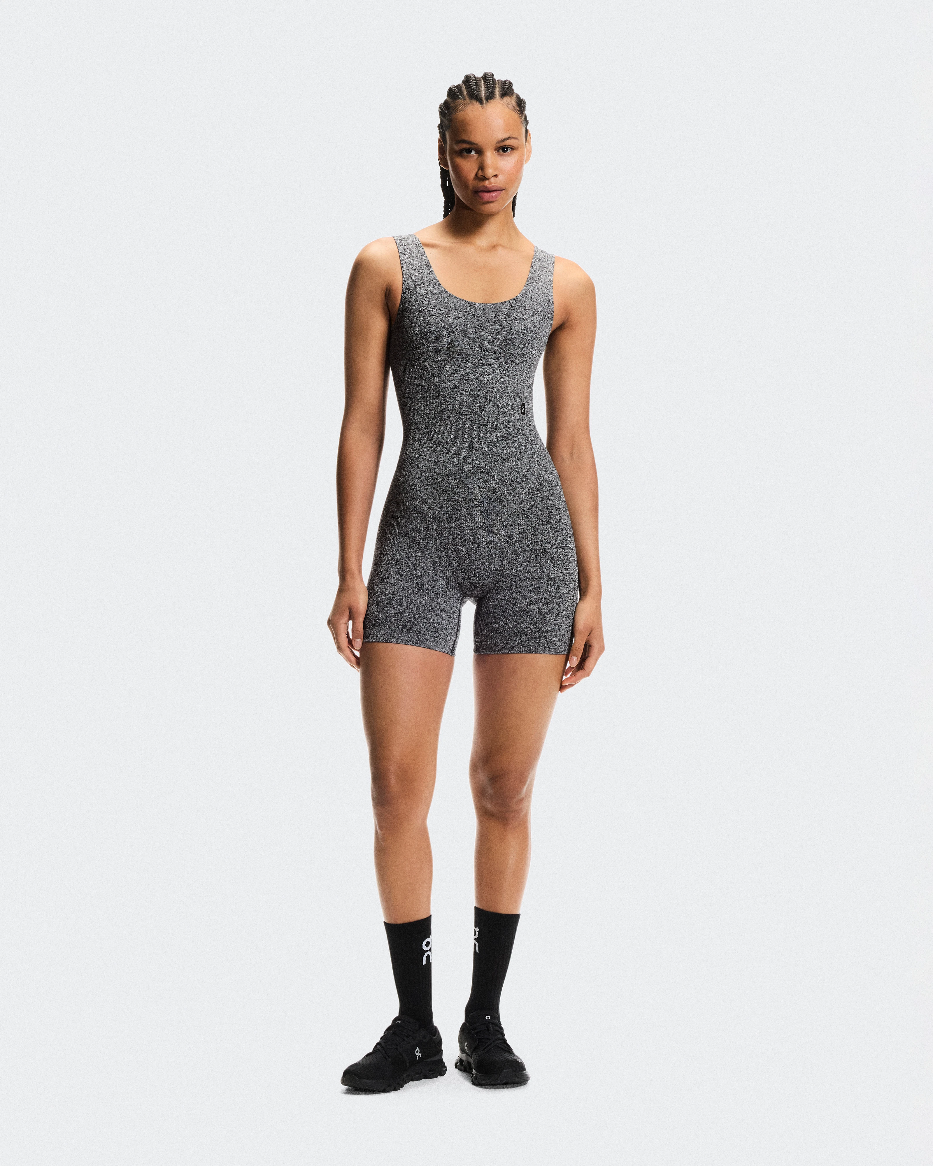 On Studio Knit Bodysuit Graphite Heather Femme Body